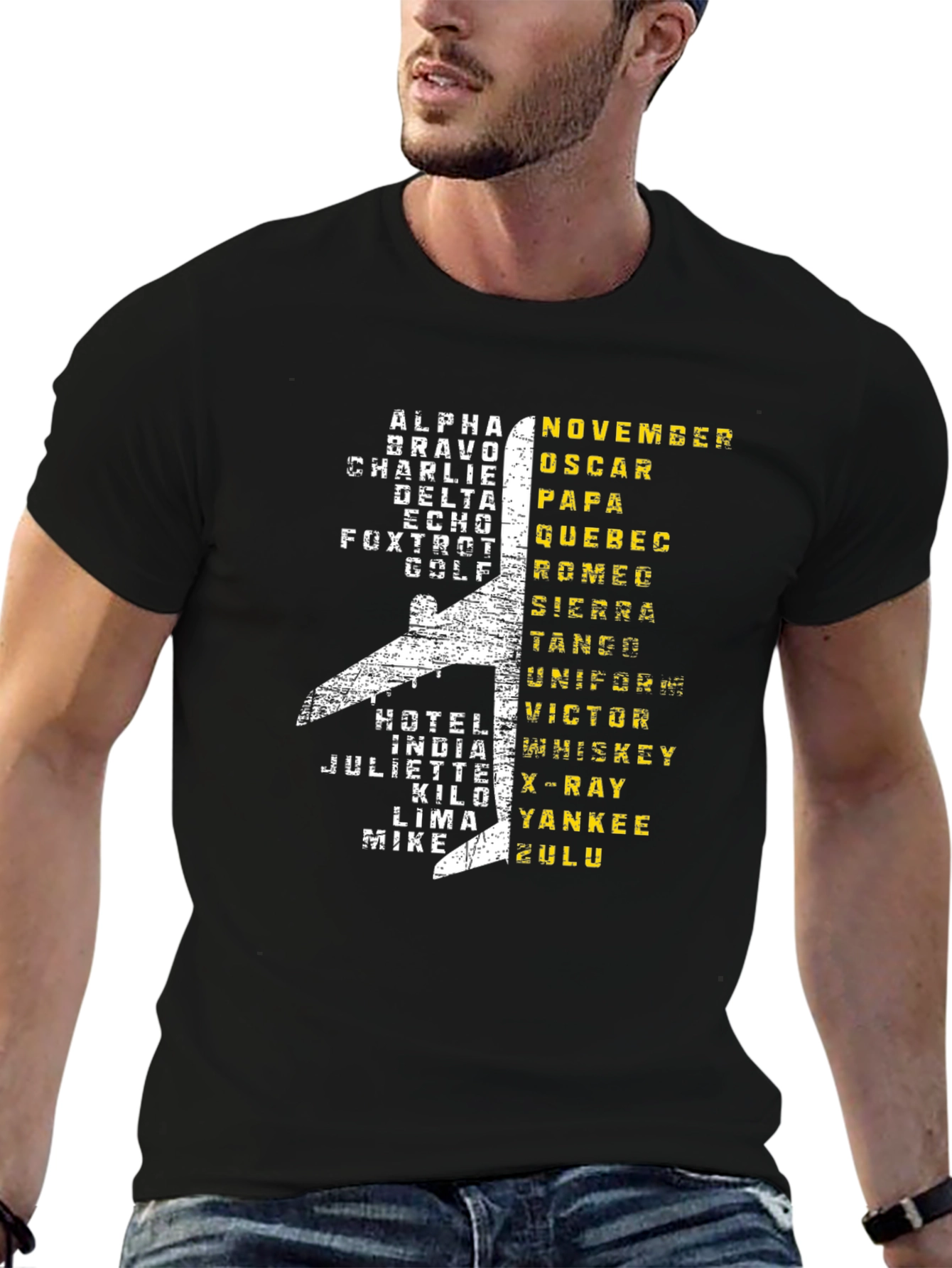 Aviation Alphabet Pilot T-Shirt - Airplane Design