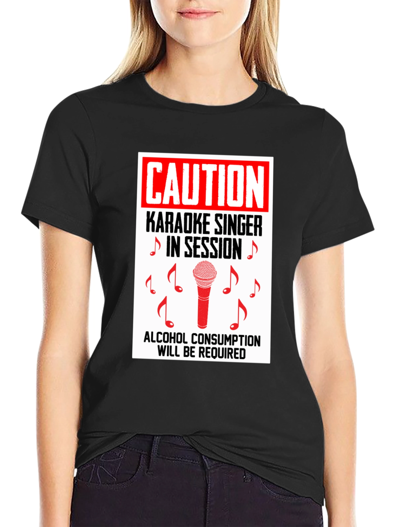 Karaoke Singer Caution T-Shirt