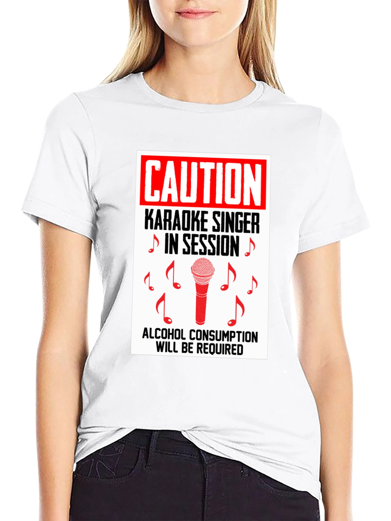 Karaoke Singer Caution T-Shirt