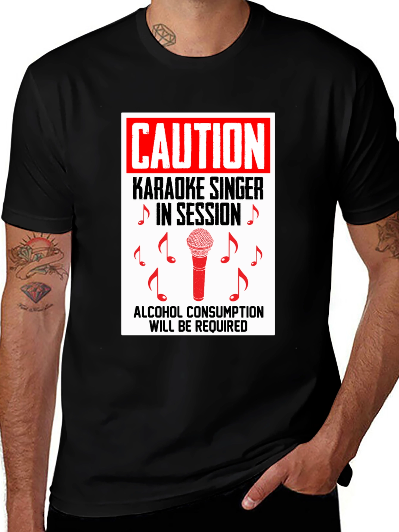 Karaoke Singer Caution T-Shirt