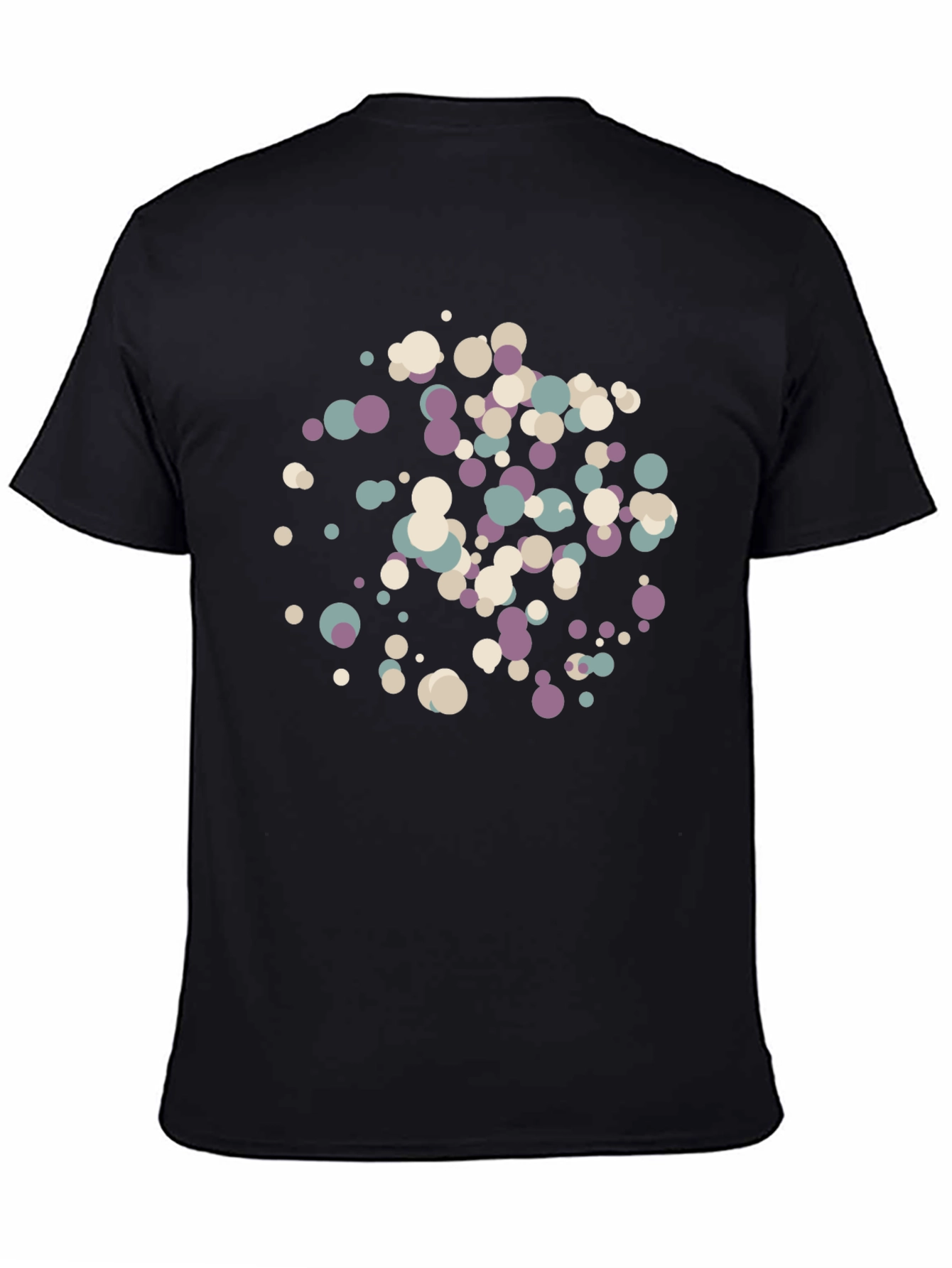 Modern Abstract Dot Pattern Black T-Shirt