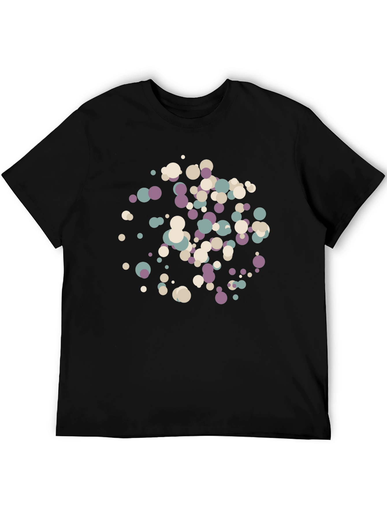 Modern Abstract Dot Pattern Black T-Shirt