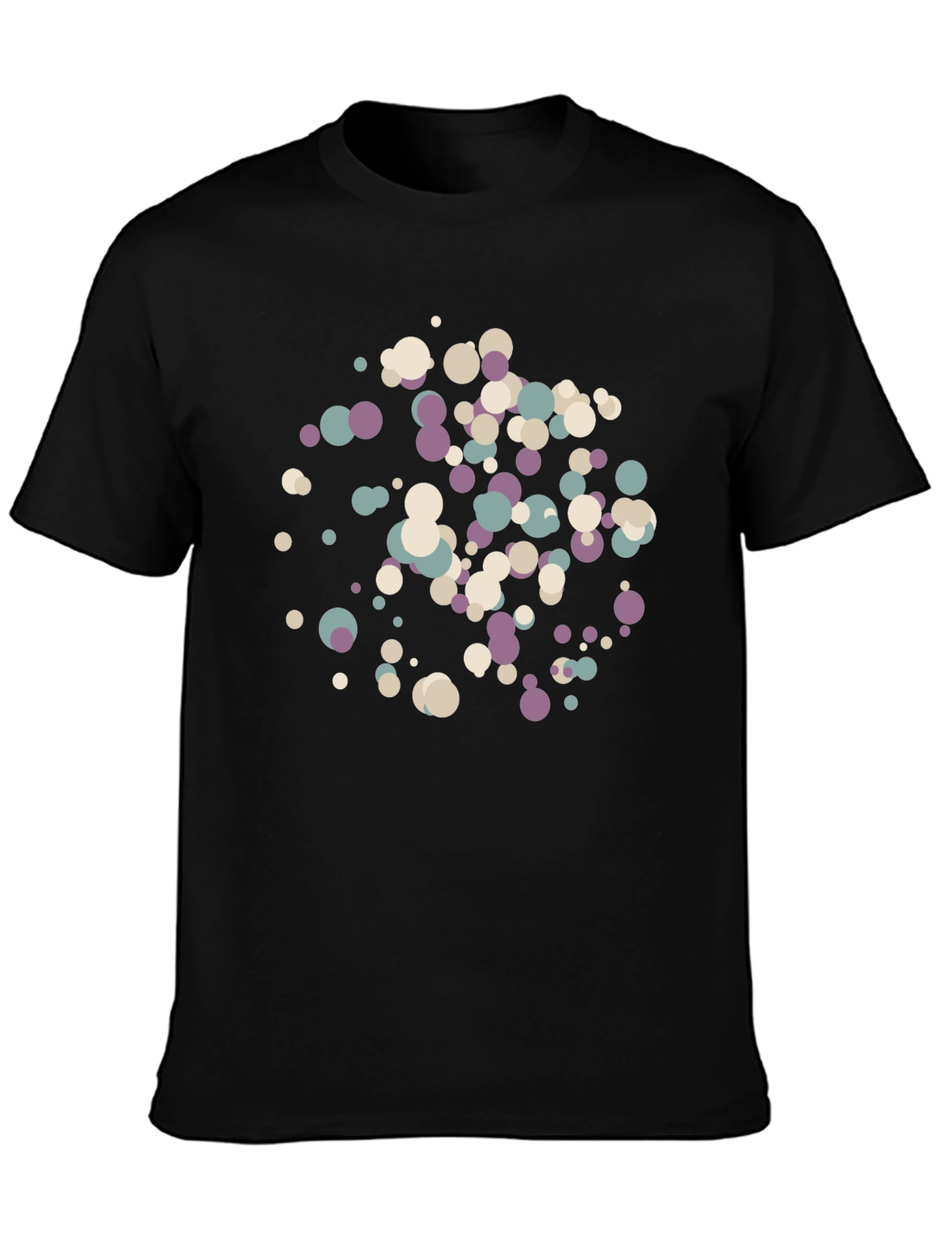 Modern Abstract Dot Pattern Black T-Shirt