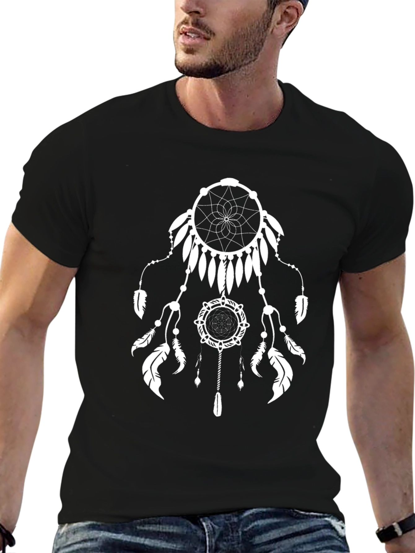 Dreamcatcher Graphic Tee - Black Cotton Comfort
