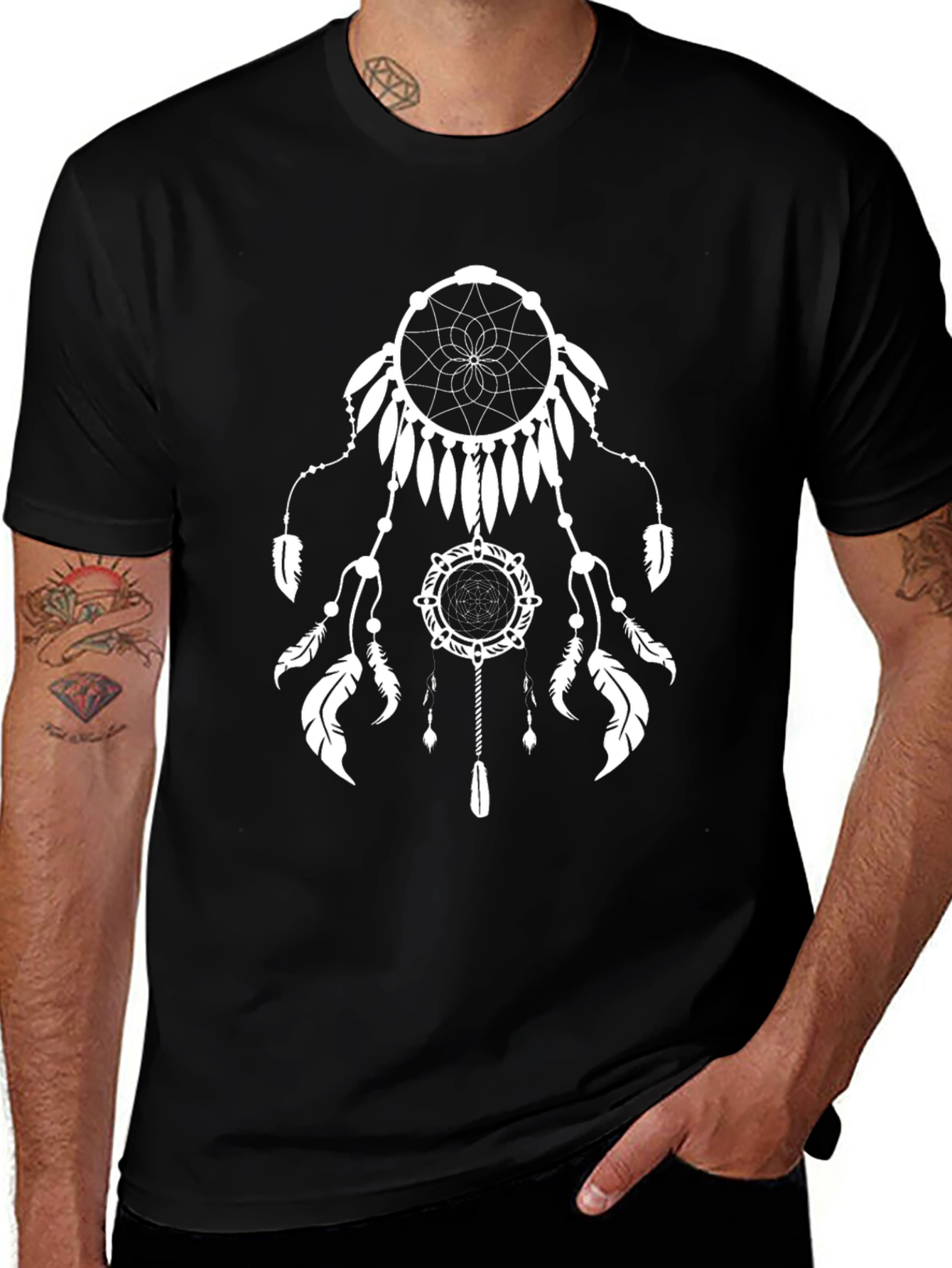 Dreamcatcher Graphic Tee - Black Cotton Comfort