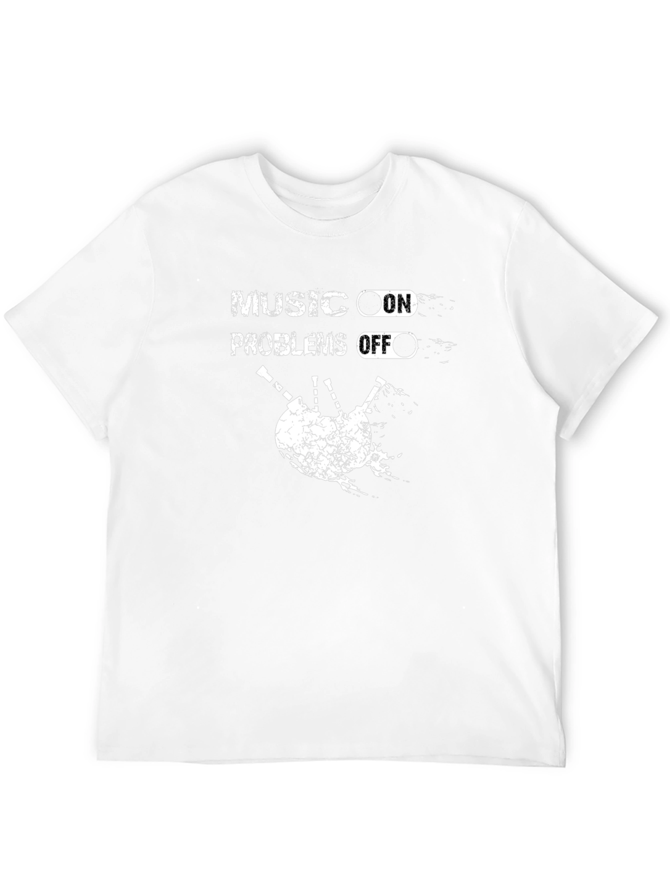 Music On Problems Off Bagpipe Graphic T-Shirt