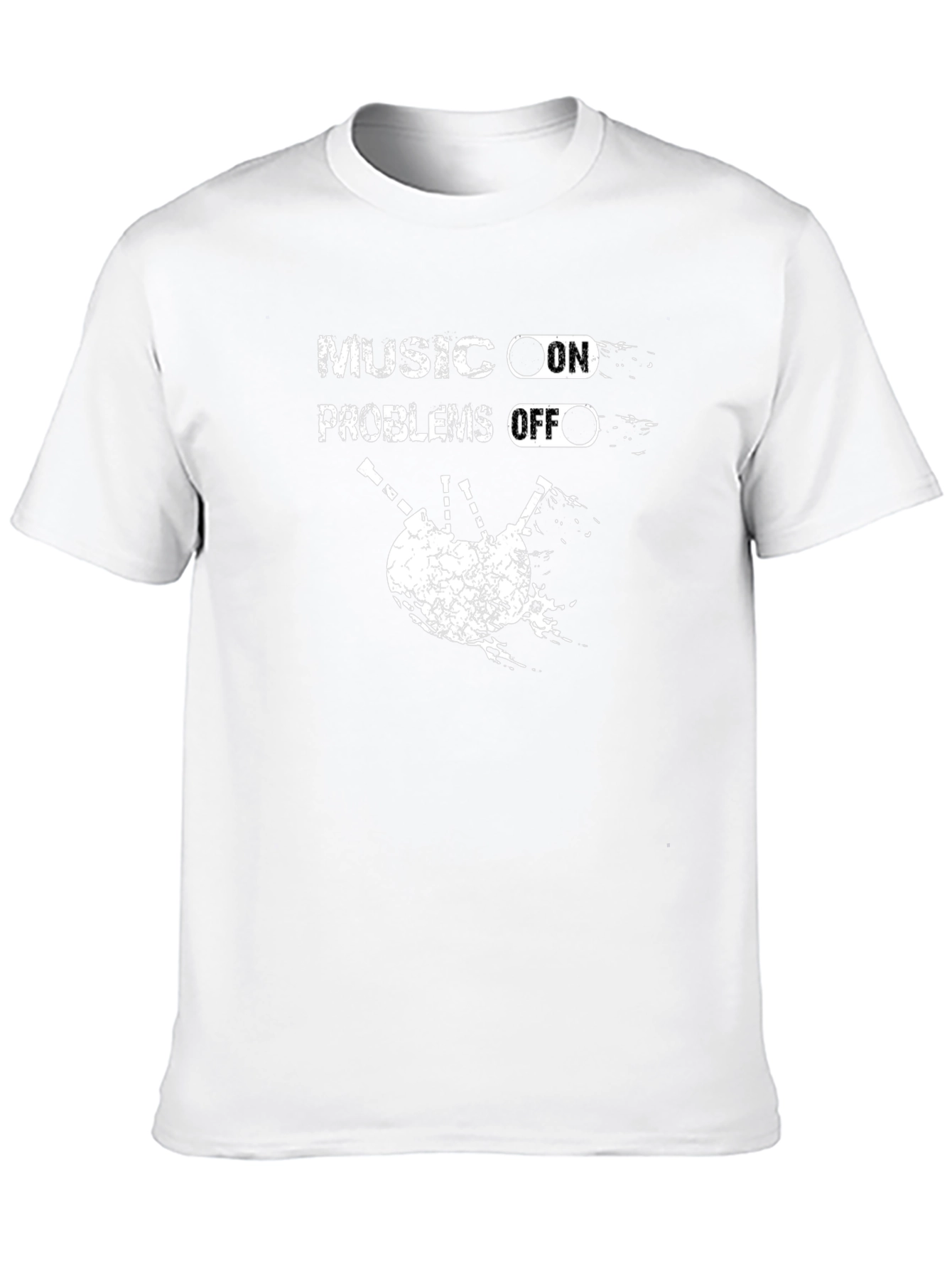 Music On Problems Off Bagpipe Graphic T-Shirt