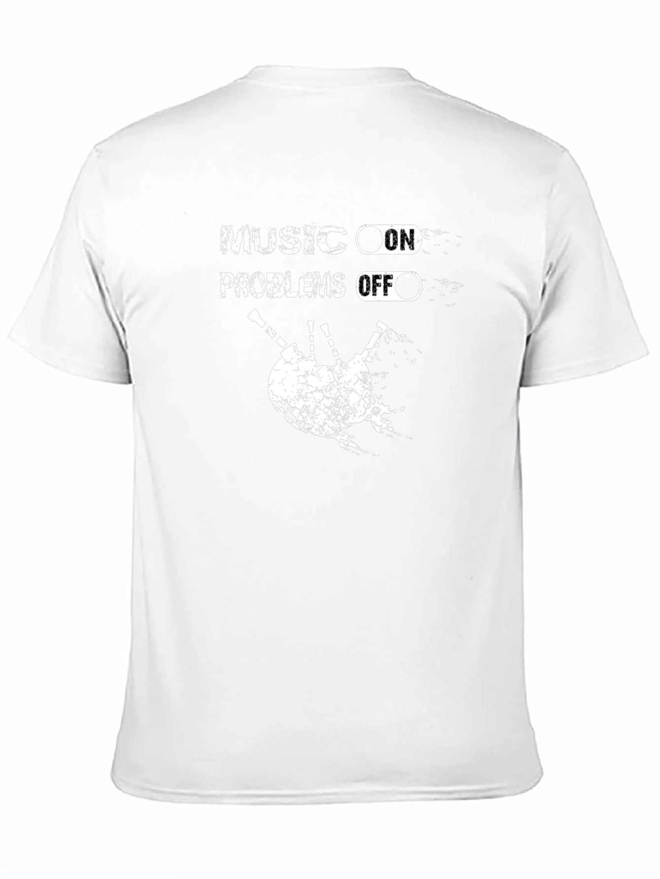 Music On Problems Off Bagpipe Graphic T-Shirt