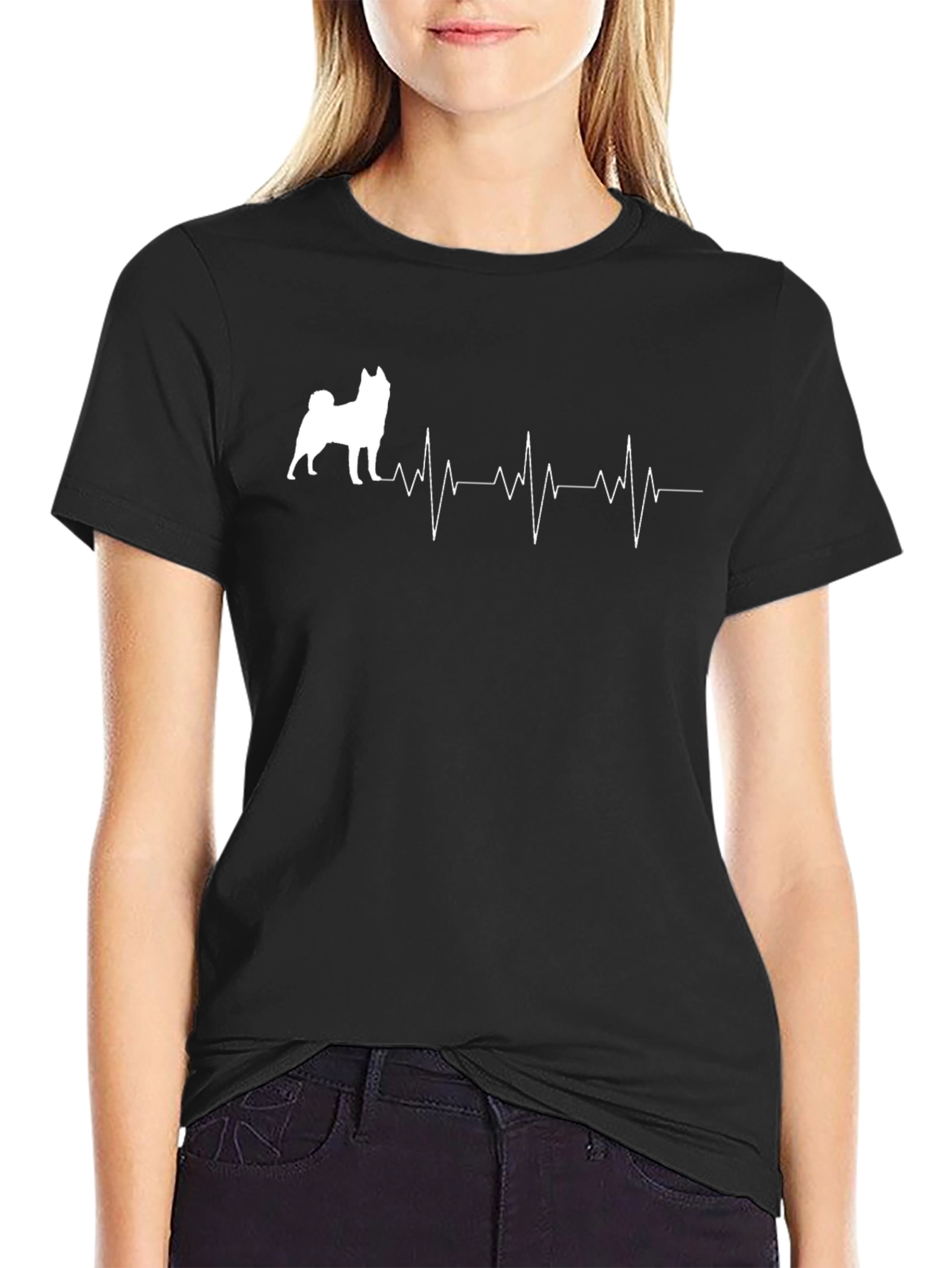 Dog Heartbeat T-Shirt - Unisex Black Tee