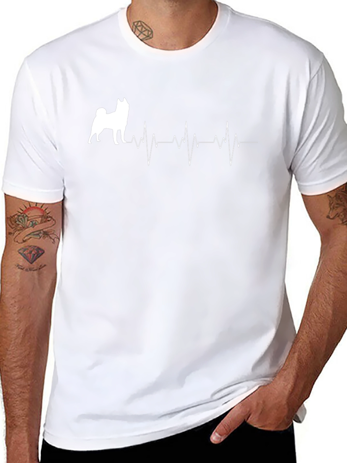 Dog Heartbeat T-Shirt - Unisex Black Tee