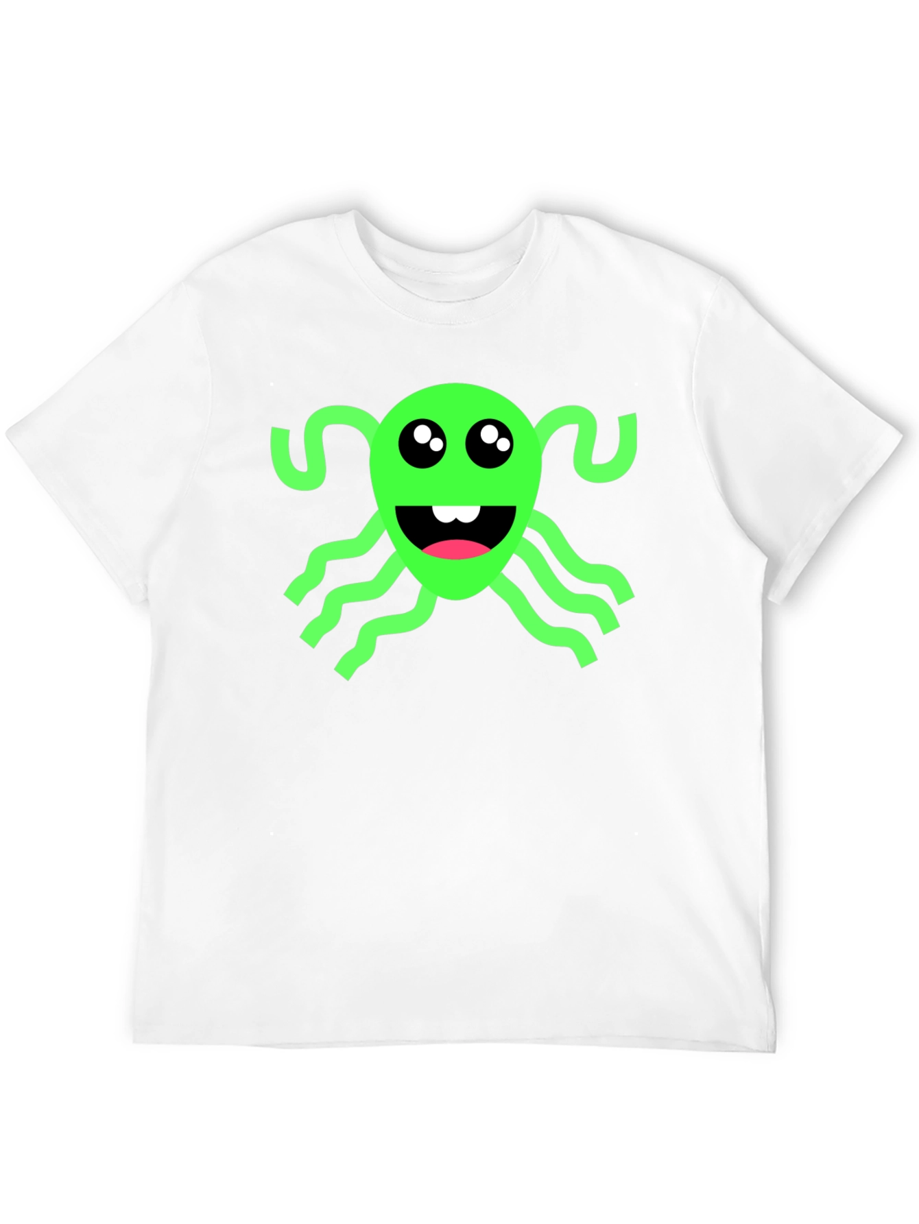 Funny Green Alien Black T-Shirt
