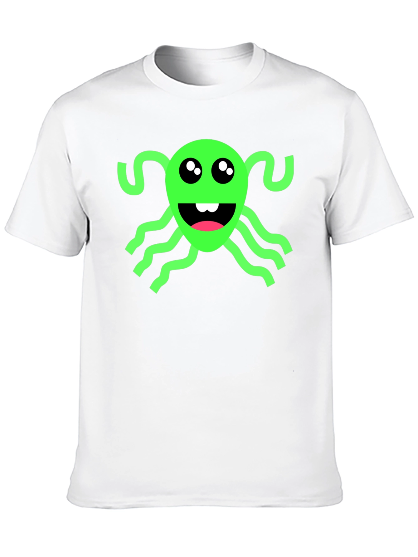 Funny Green Alien Black T-Shirt