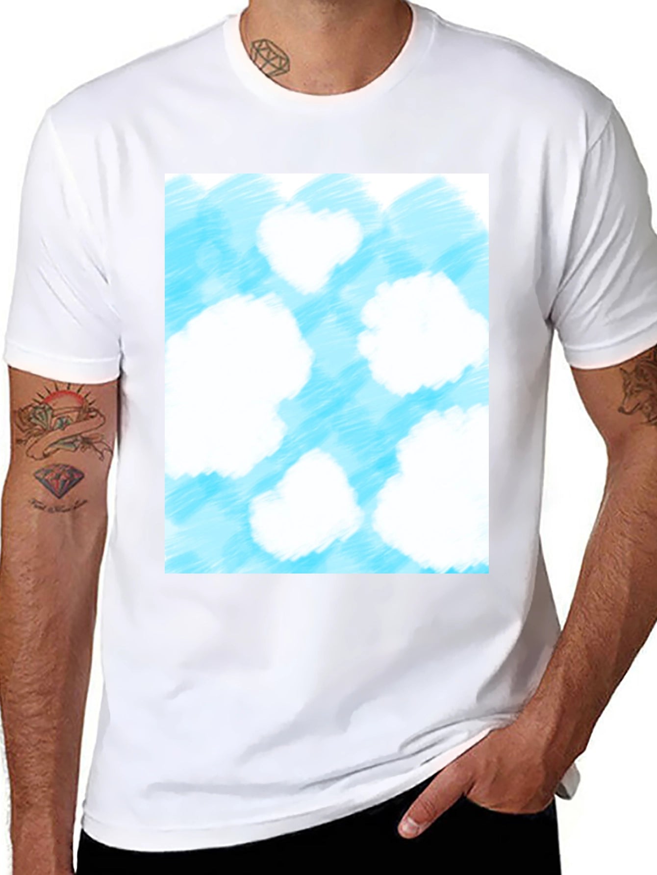 Cloud Print Black T-Shirt