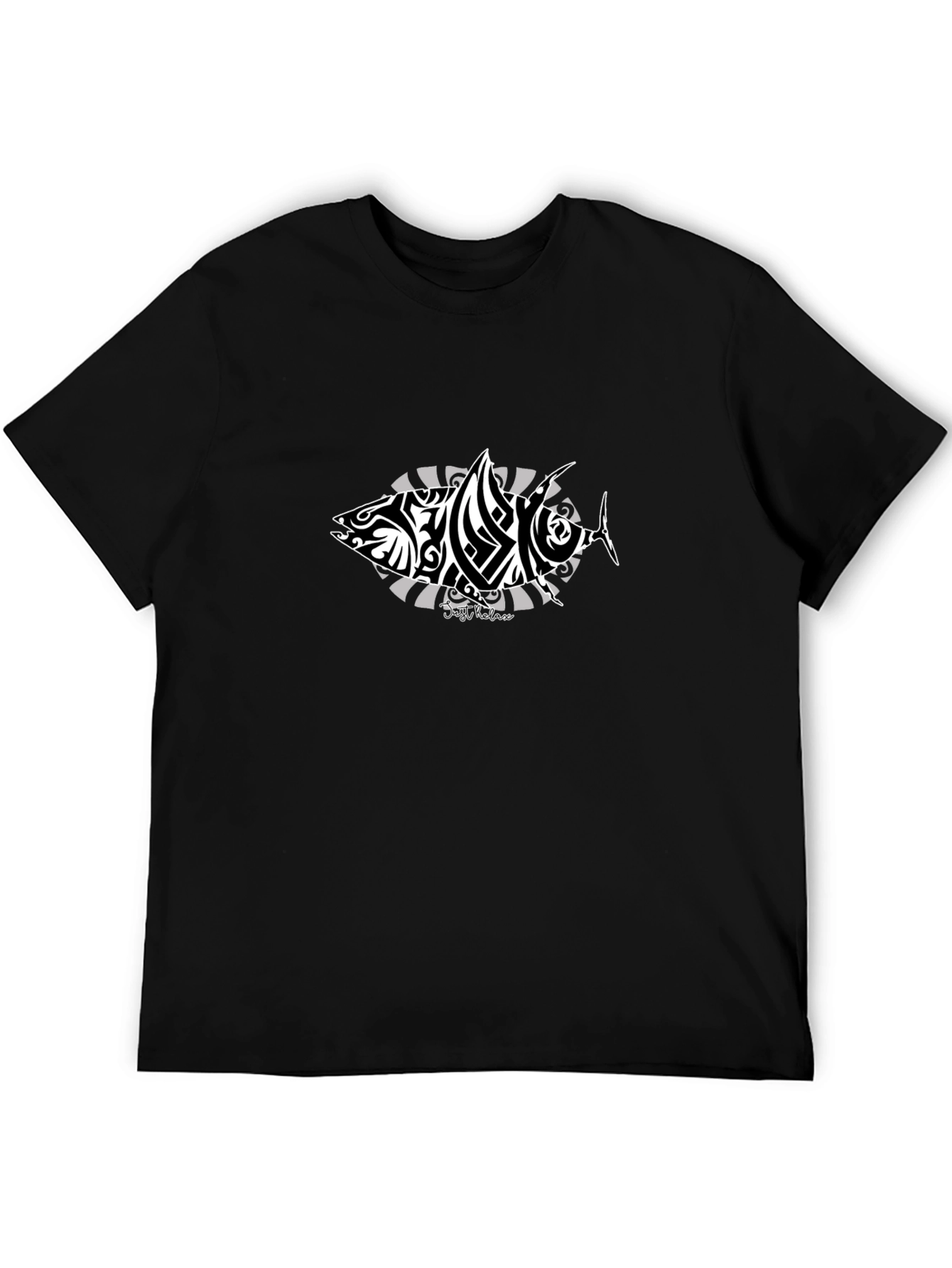 Tribal Tuna Graphic Tee - Stylish Mens Black T-Shirt