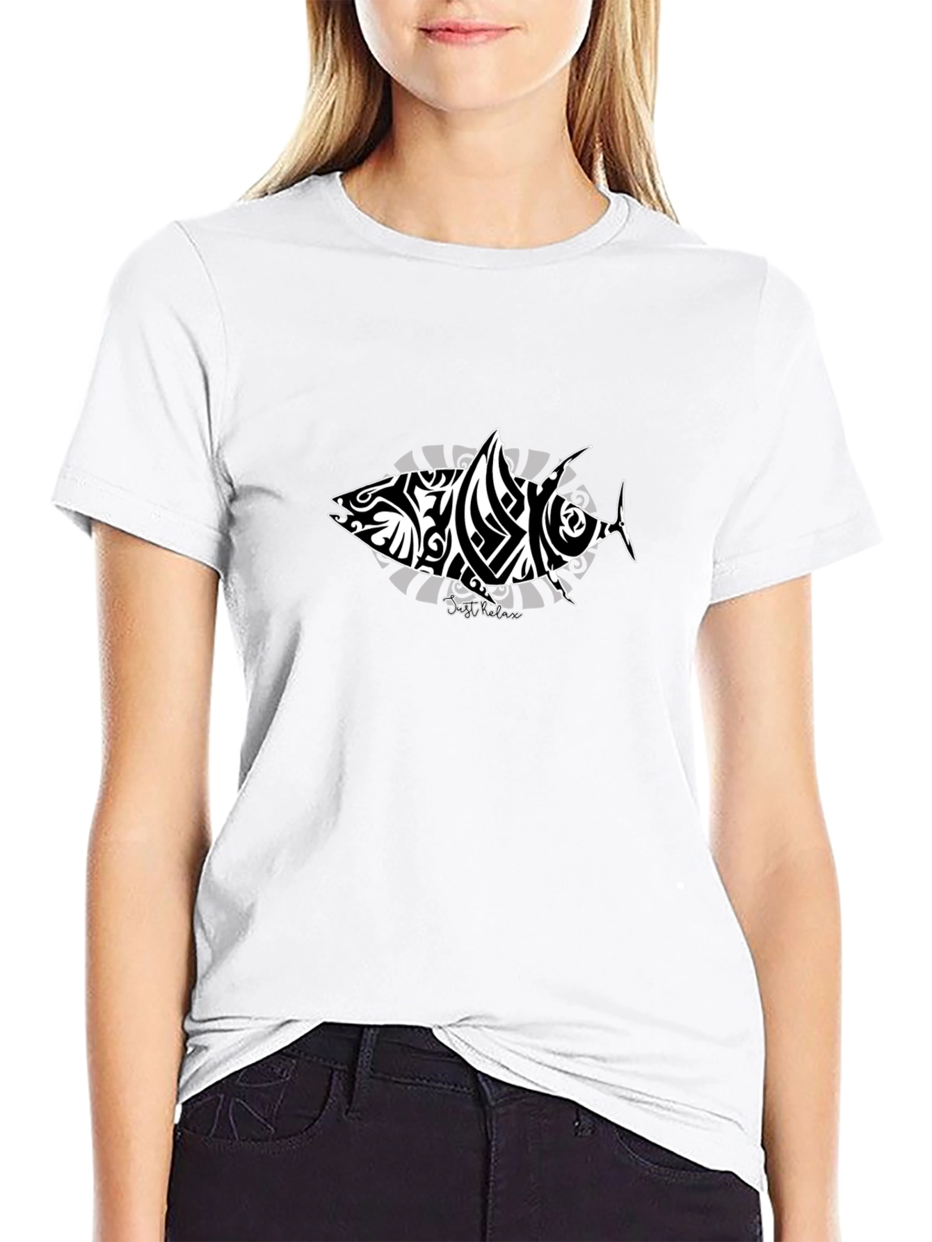 Tribal Tuna Graphic Tee - Stylish Mens Black T-Shirt