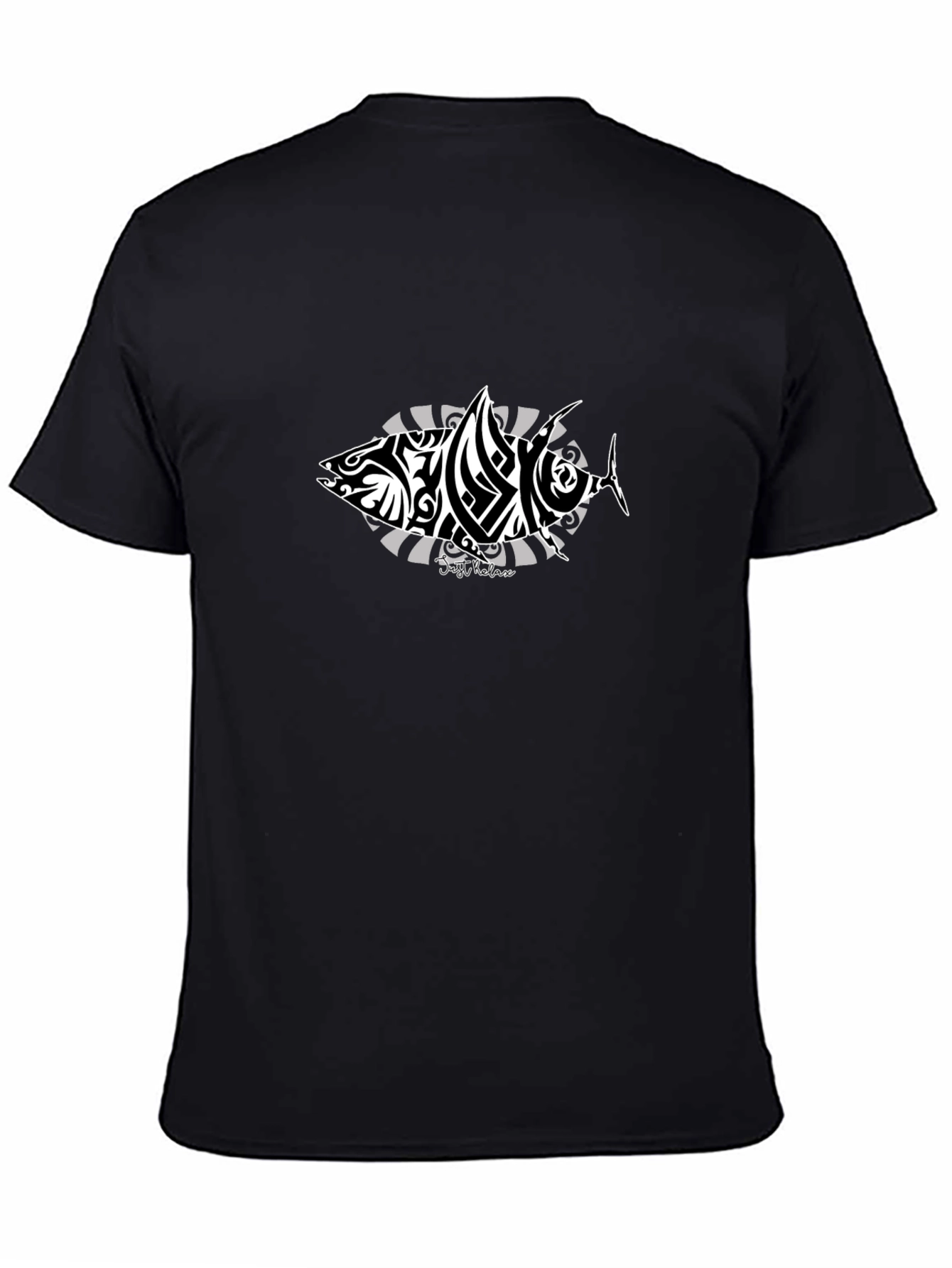 Tribal Tuna Graphic Tee - Stylish Mens Black T-Shirt