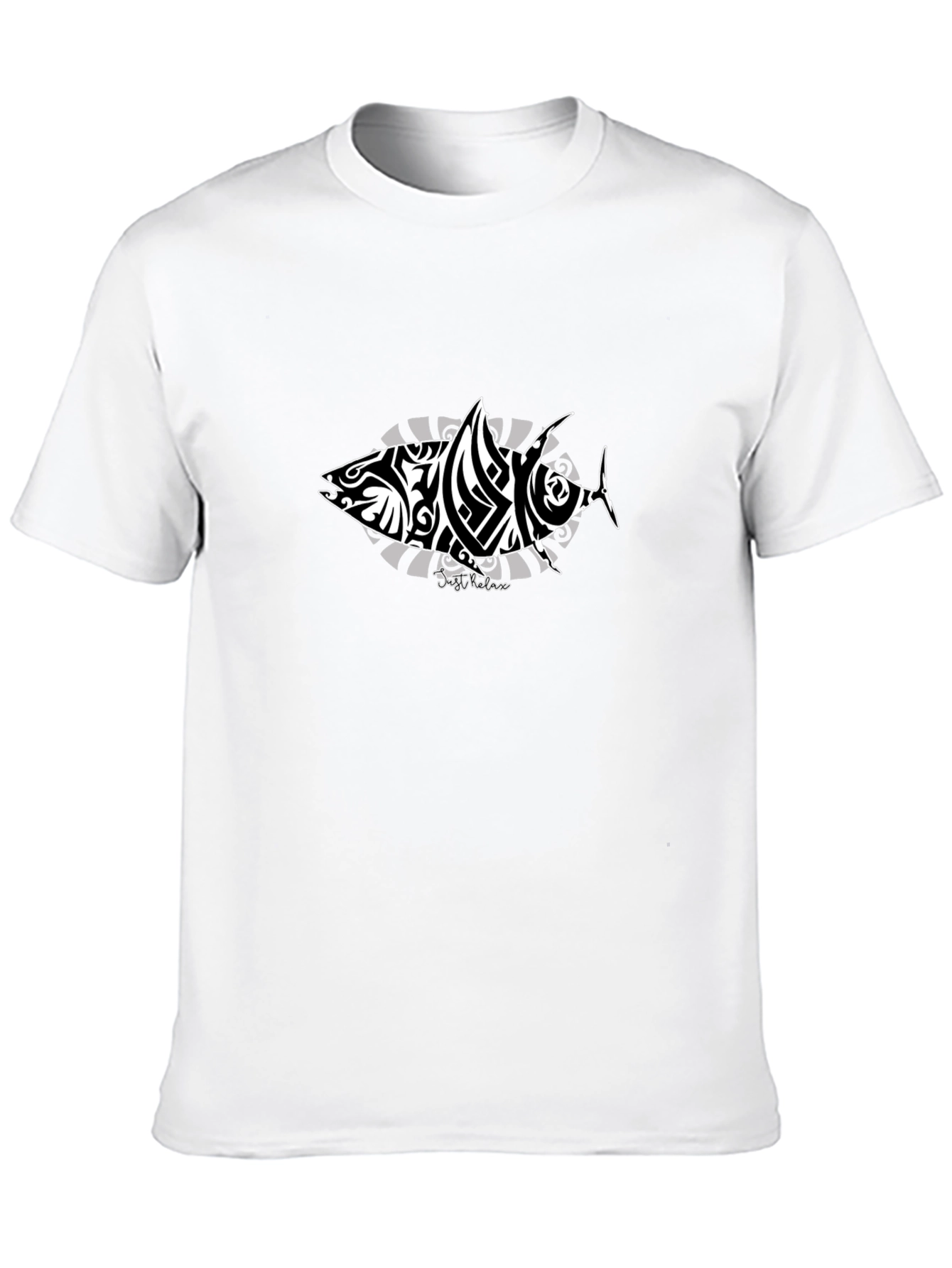 Tribal Tuna Graphic Tee - Stylish Mens Black T-Shirt