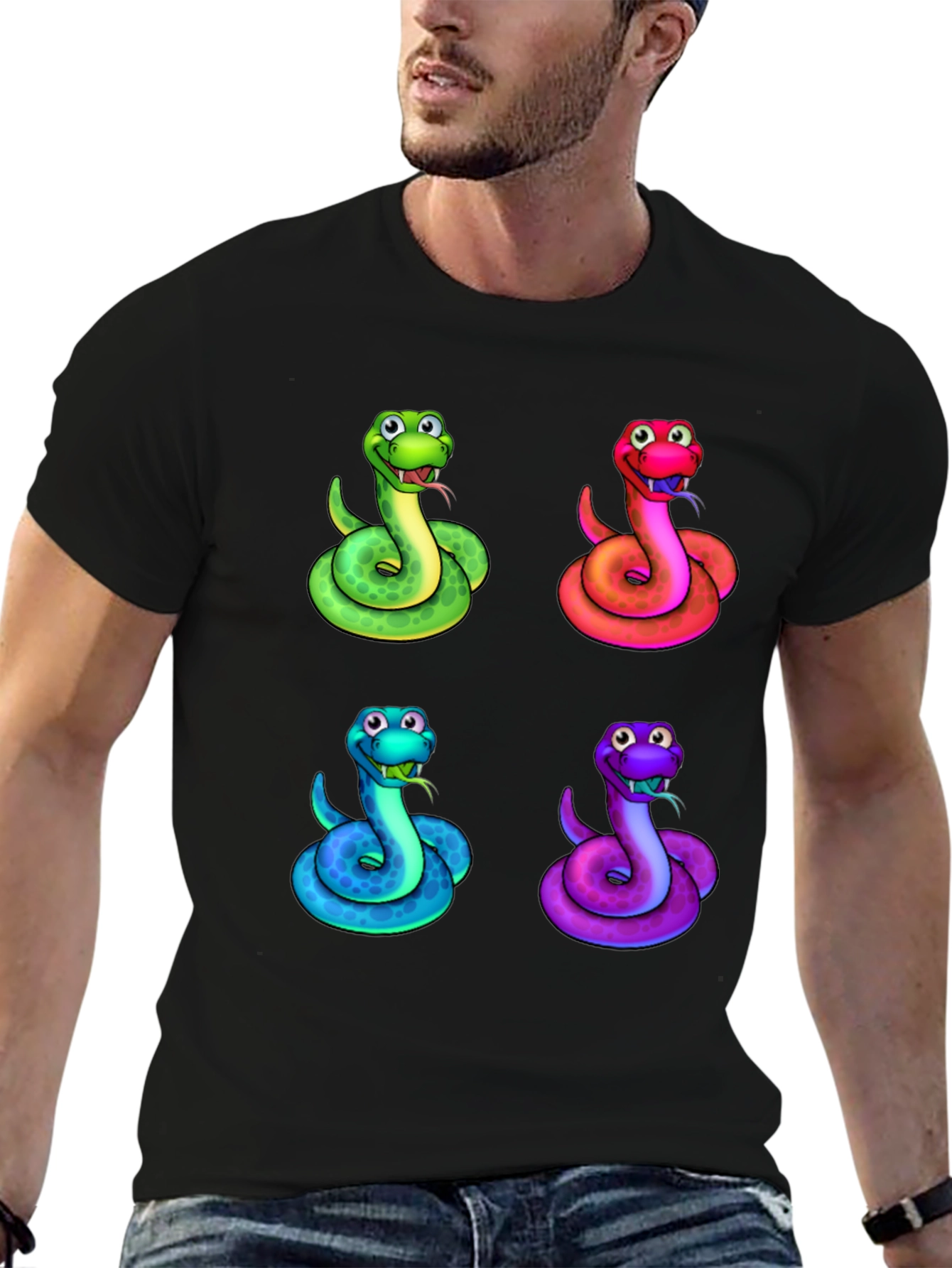 Colorful Cartoon Snake T-Shirt