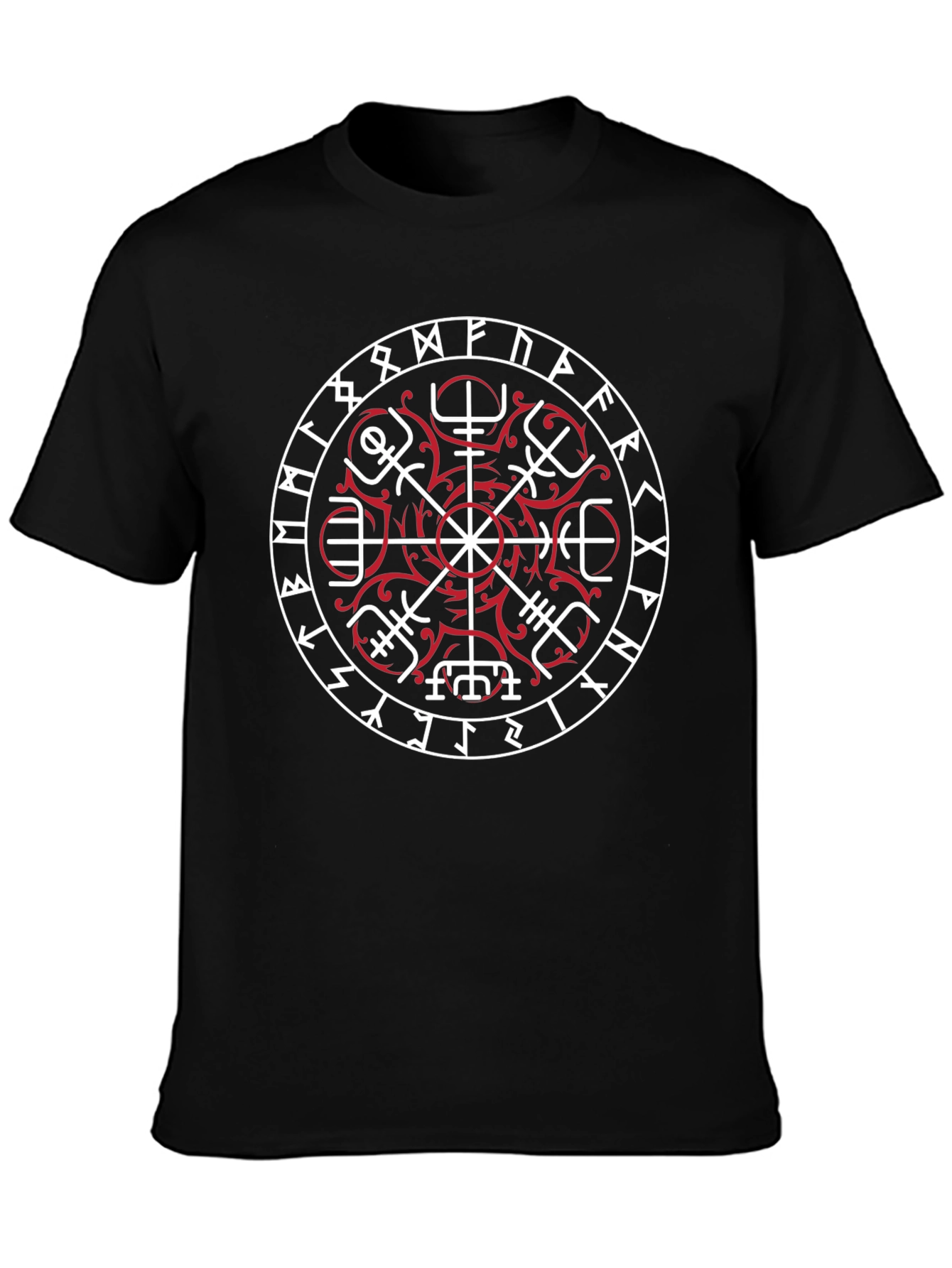 Viking Compass Helm of Awe Black T-Shirt