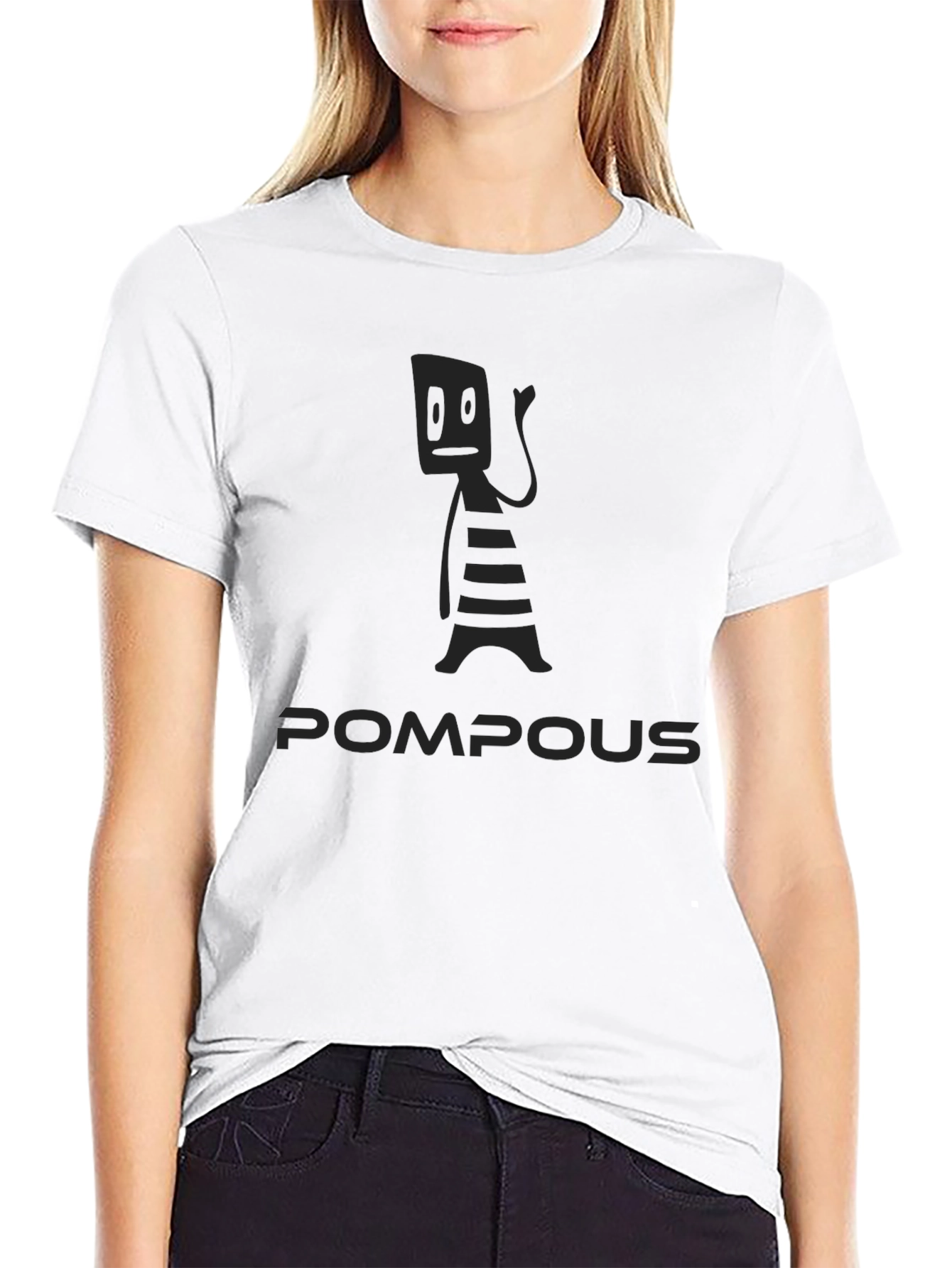 Pompous Graphic T-Shirt - Black Crew Neck Tee