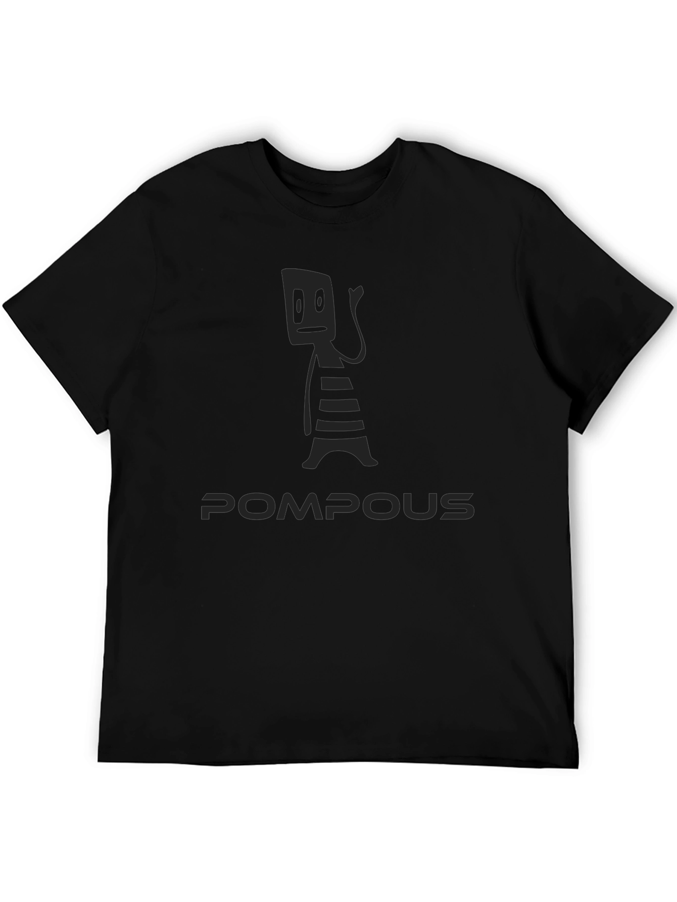 Pompous Graphic T-Shirt - Black Crew Neck Tee