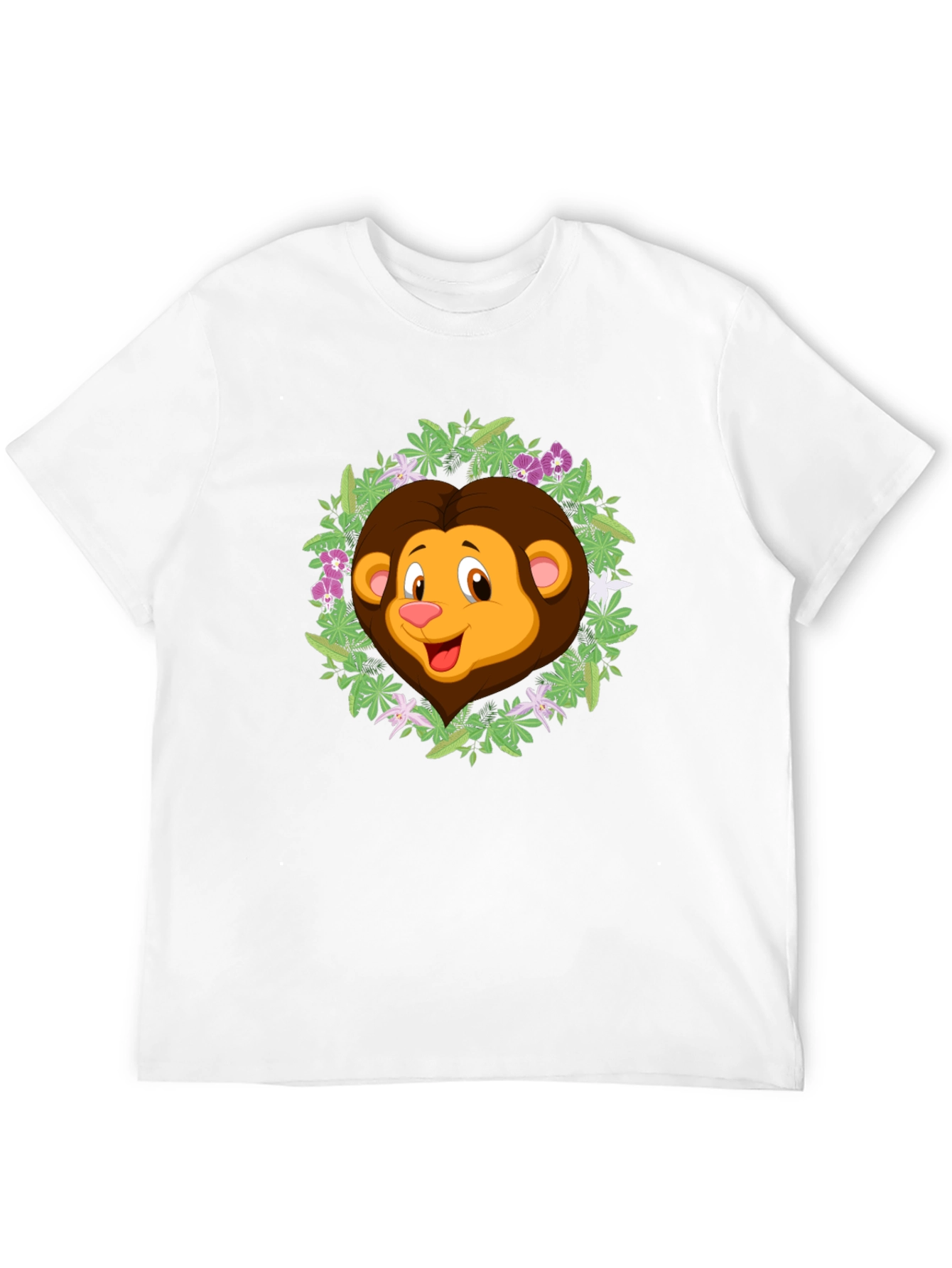Jungle Lion Graphic Tee - Black Cotton T-Shirt