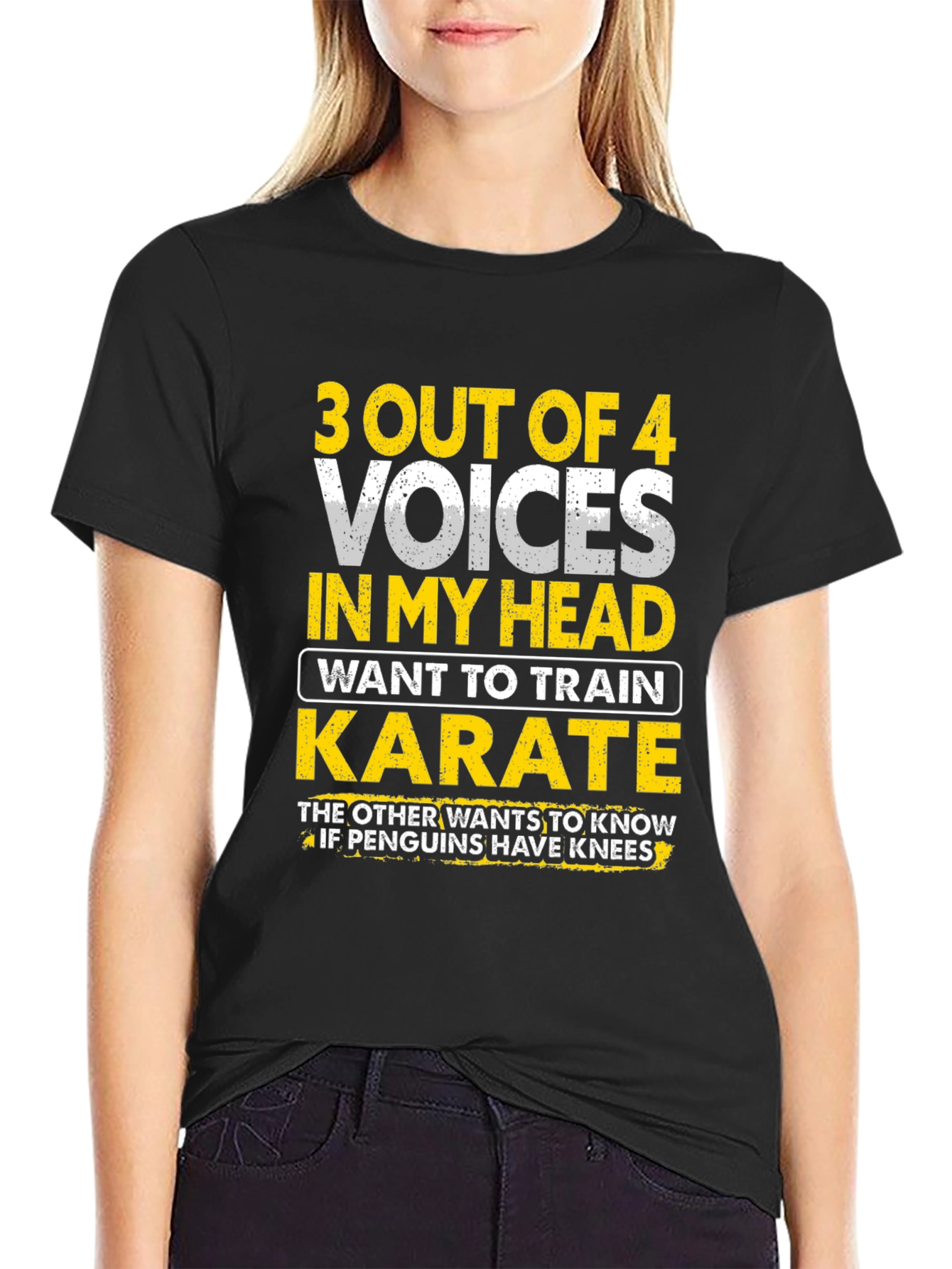 Funny Karate T-Shirt - 3 Out of 4 Voices