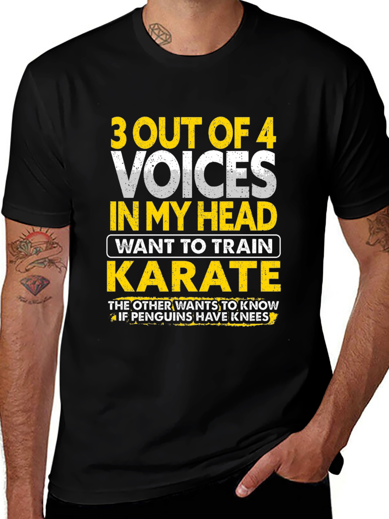 Funny Karate T-Shirt - 3 Out of 4 Voices