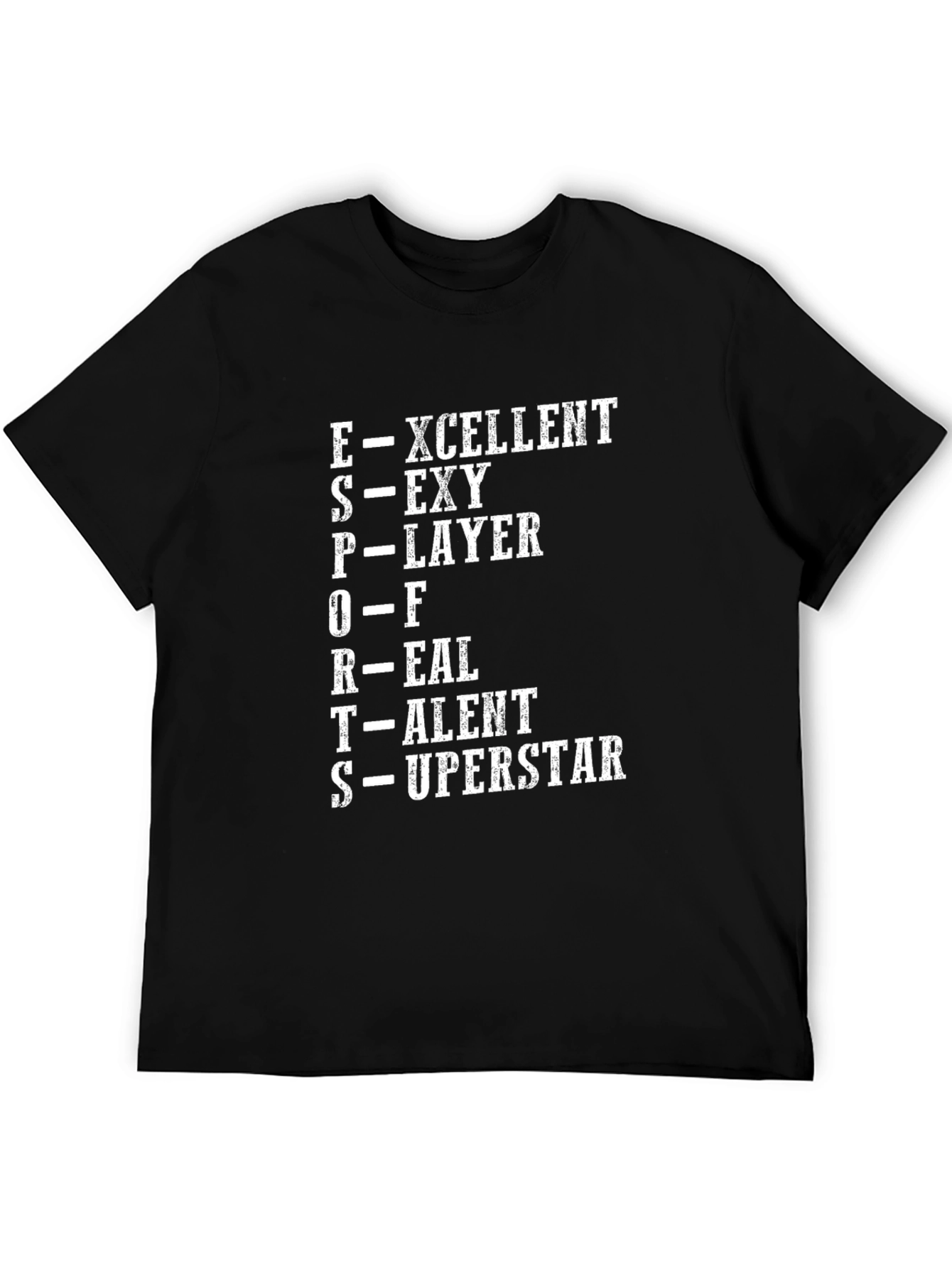 E-Sports Superstar Black Graphic T-Shirt