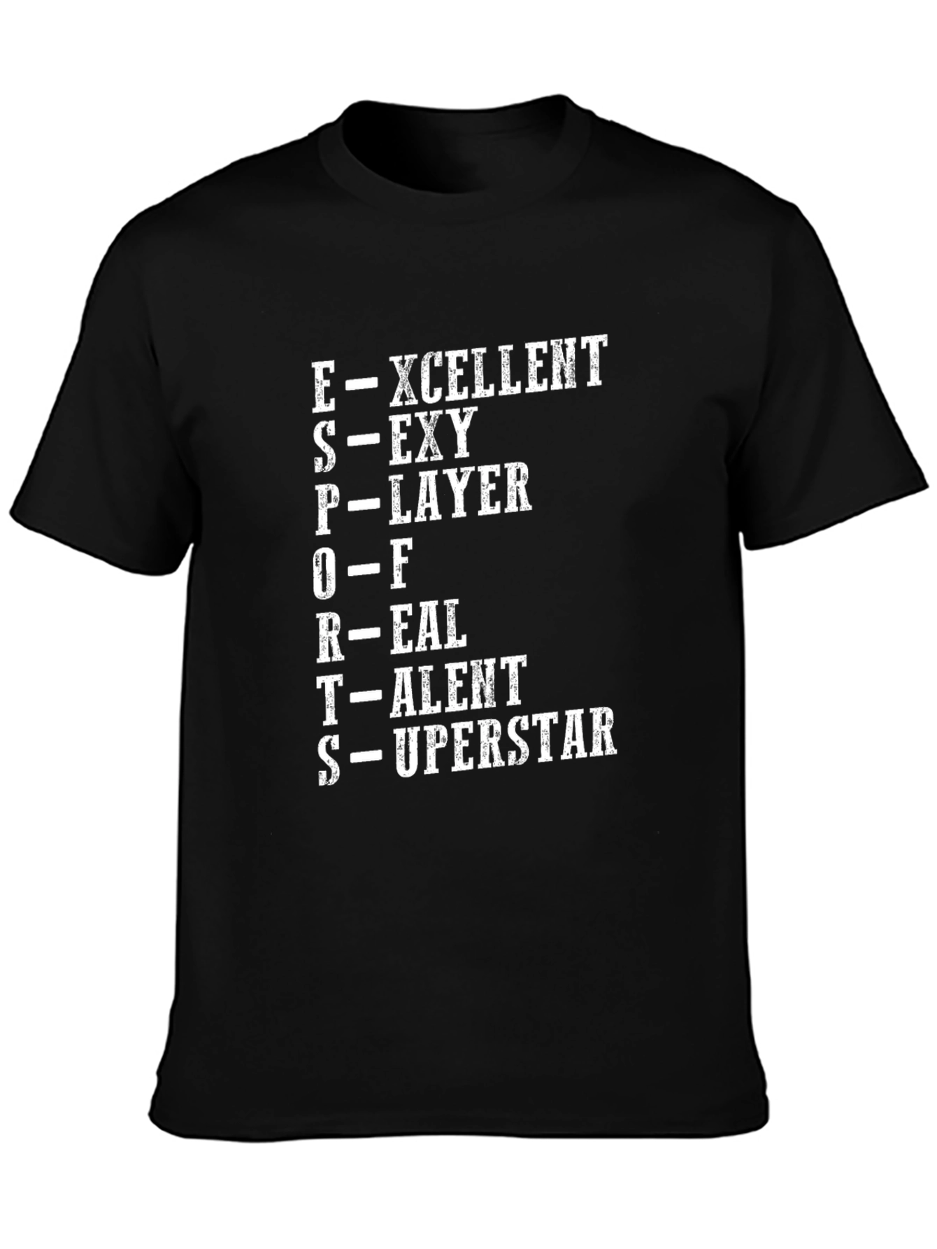 E-Sports Superstar Black Graphic T-Shirt