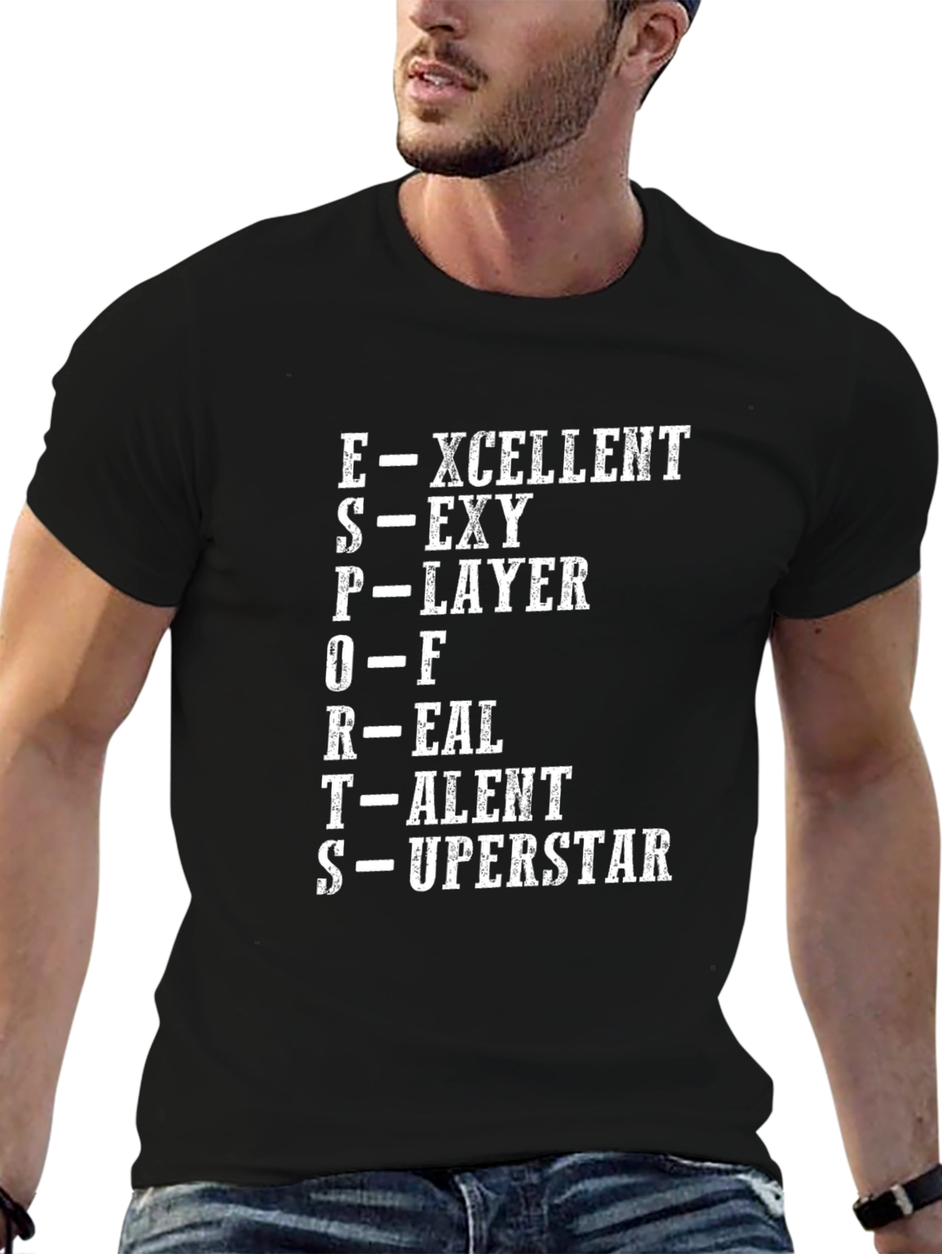 E-Sports Superstar Black Graphic T-Shirt