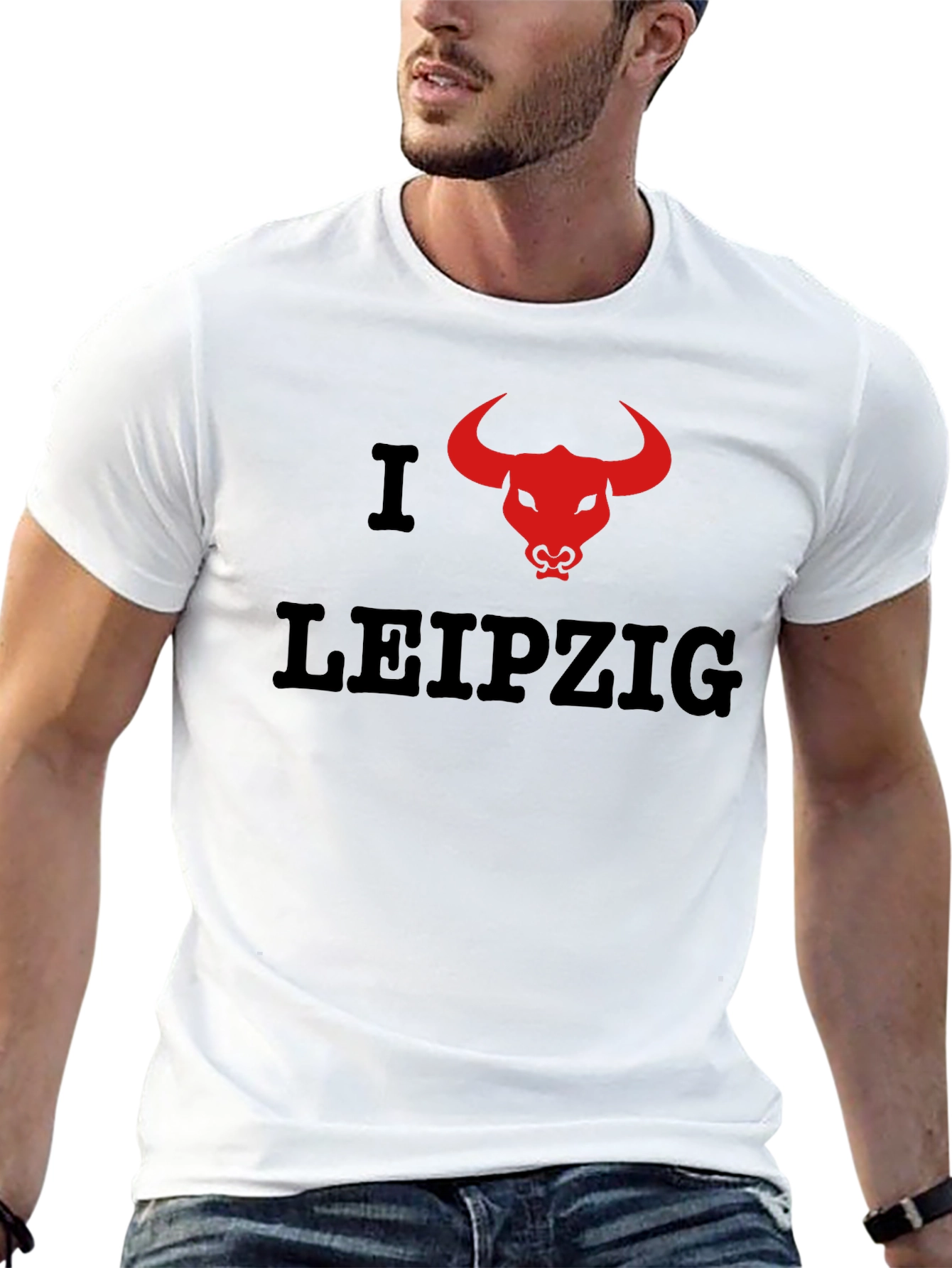 I Love Leipzig Red Bull T-Shirt - Black