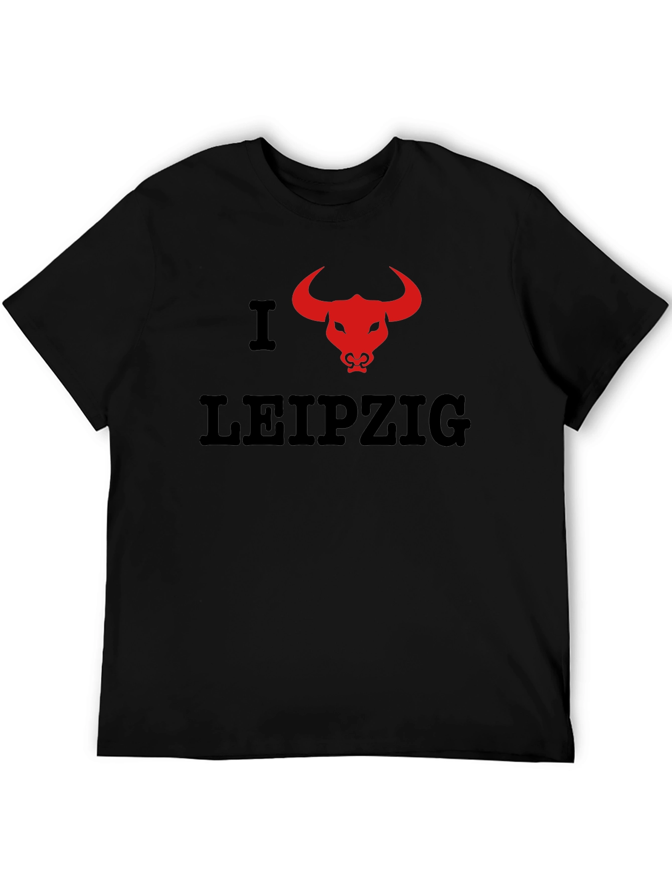 I Love Leipzig Red Bull T-Shirt - Black