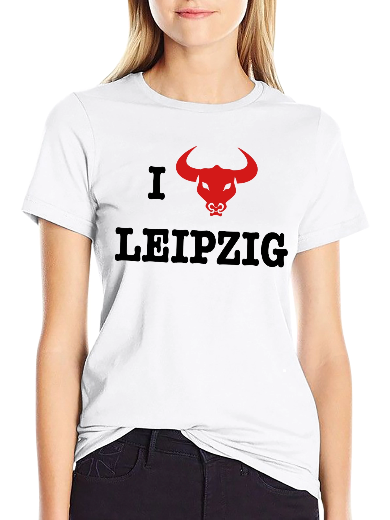 I Love Leipzig Red Bull T-Shirt - Black