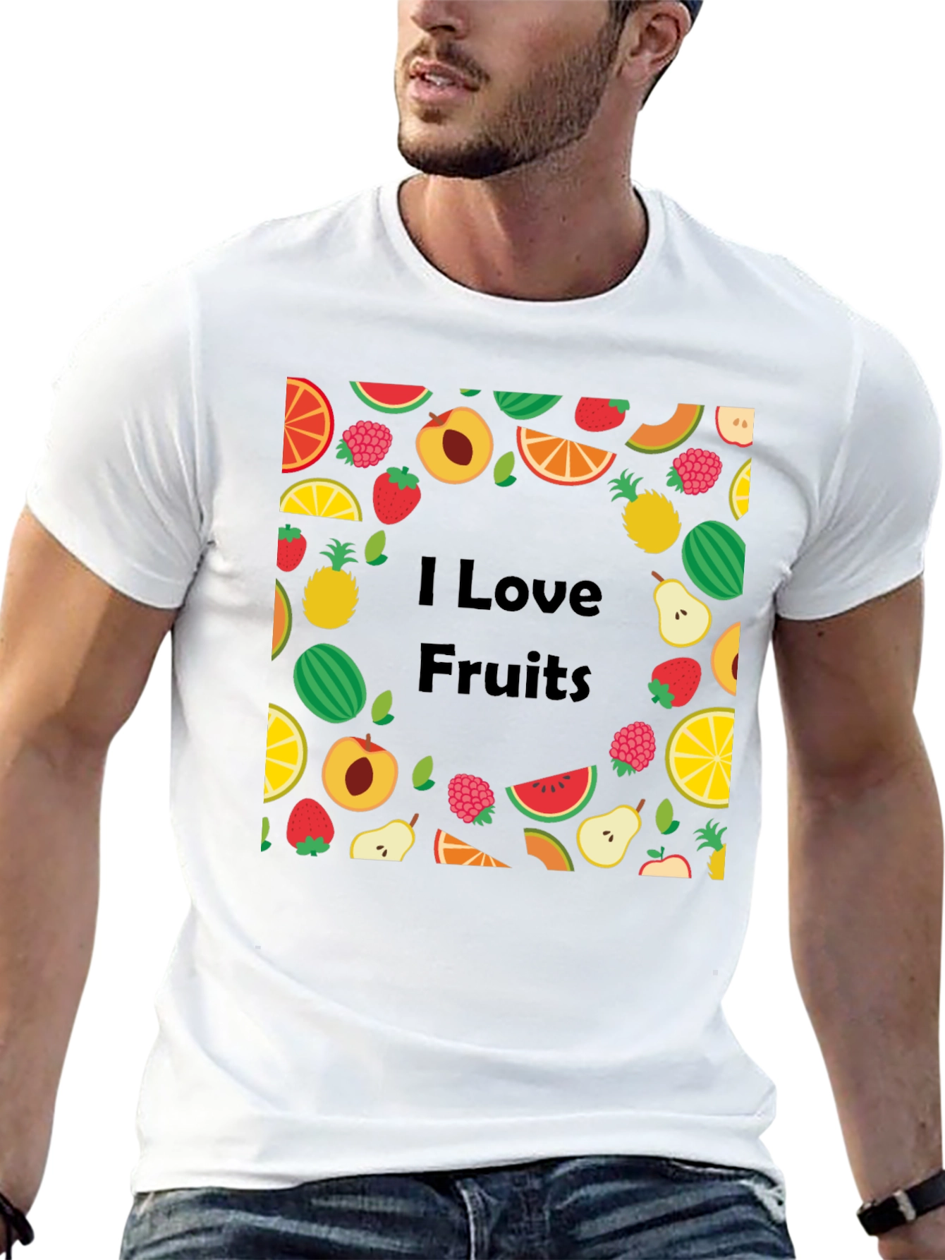 I Love Fruits Graphic Tee - Unisex Black T-Shirt