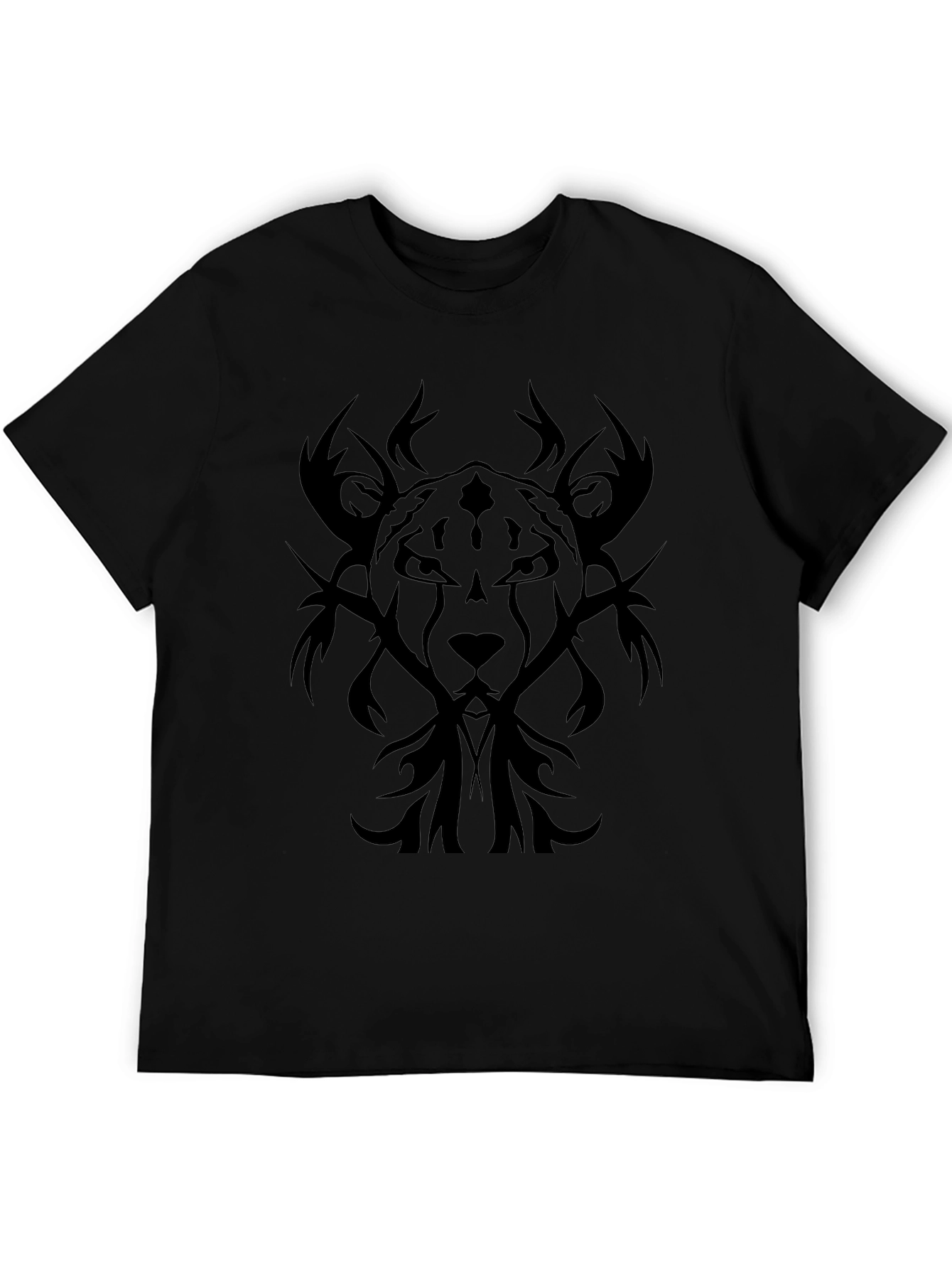 Black Tribal Lion Graphic Tee