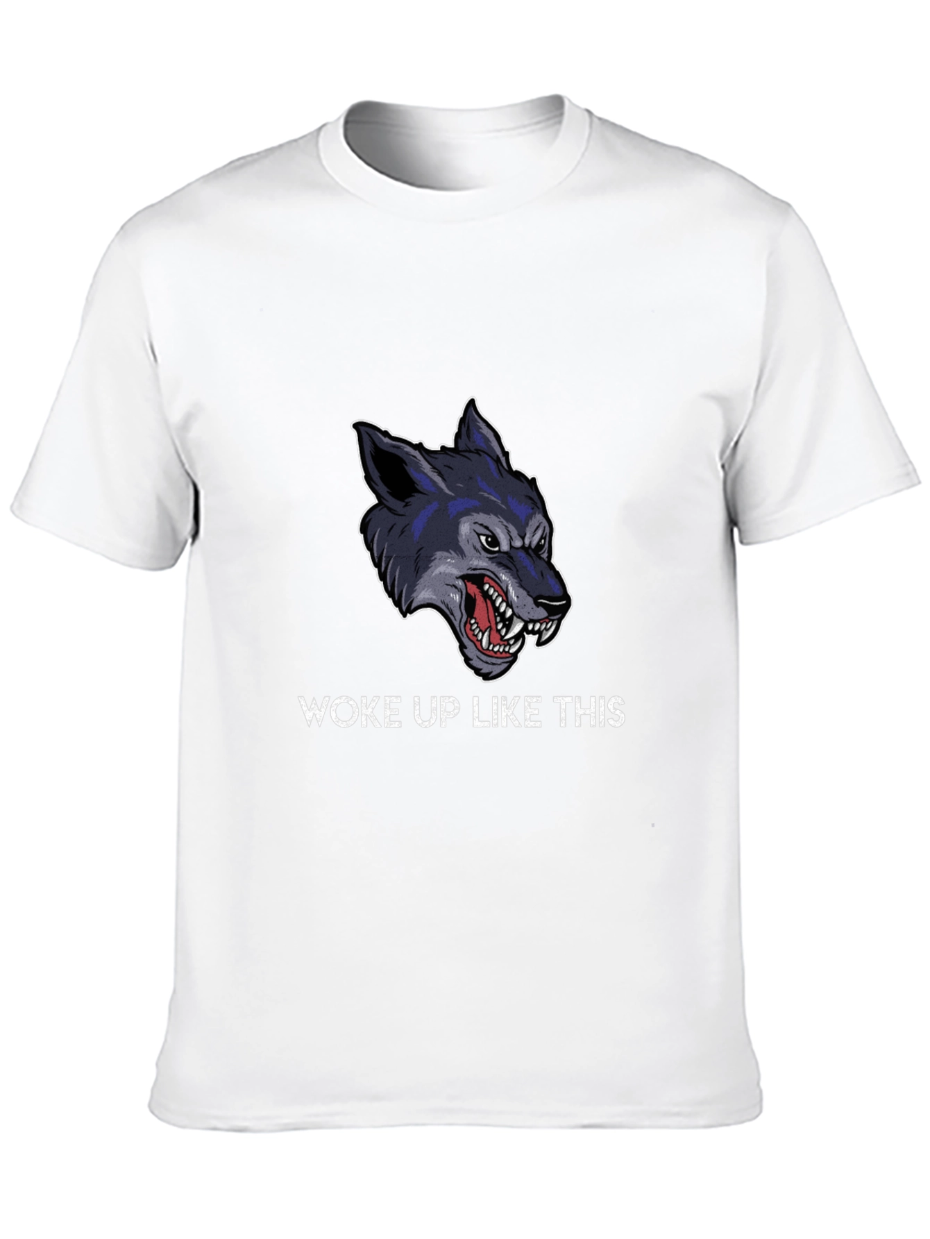 Woke Up Like This Wolf Graphic Tee - Black