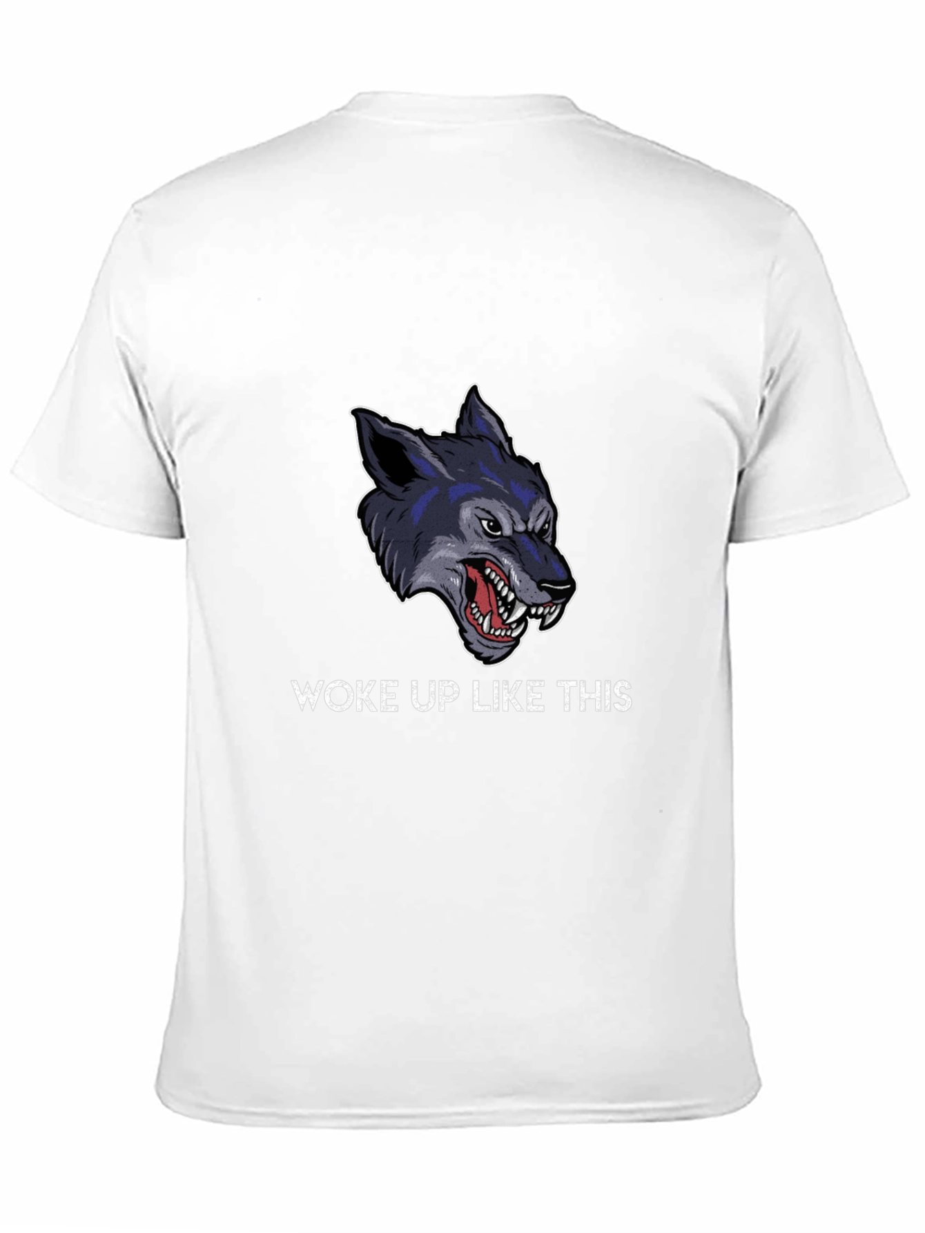 Woke Up Like This Wolf Graphic Tee - Black