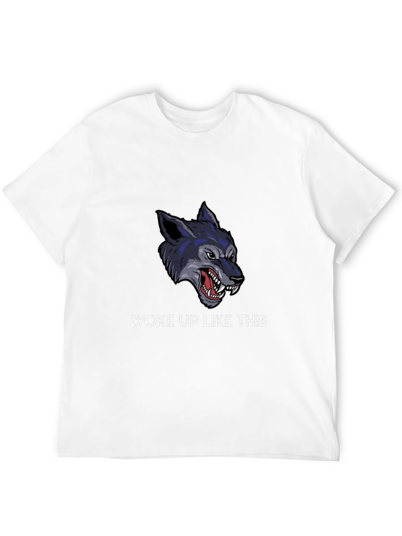 Woke Up Like This Wolf Graphic Tee - Black