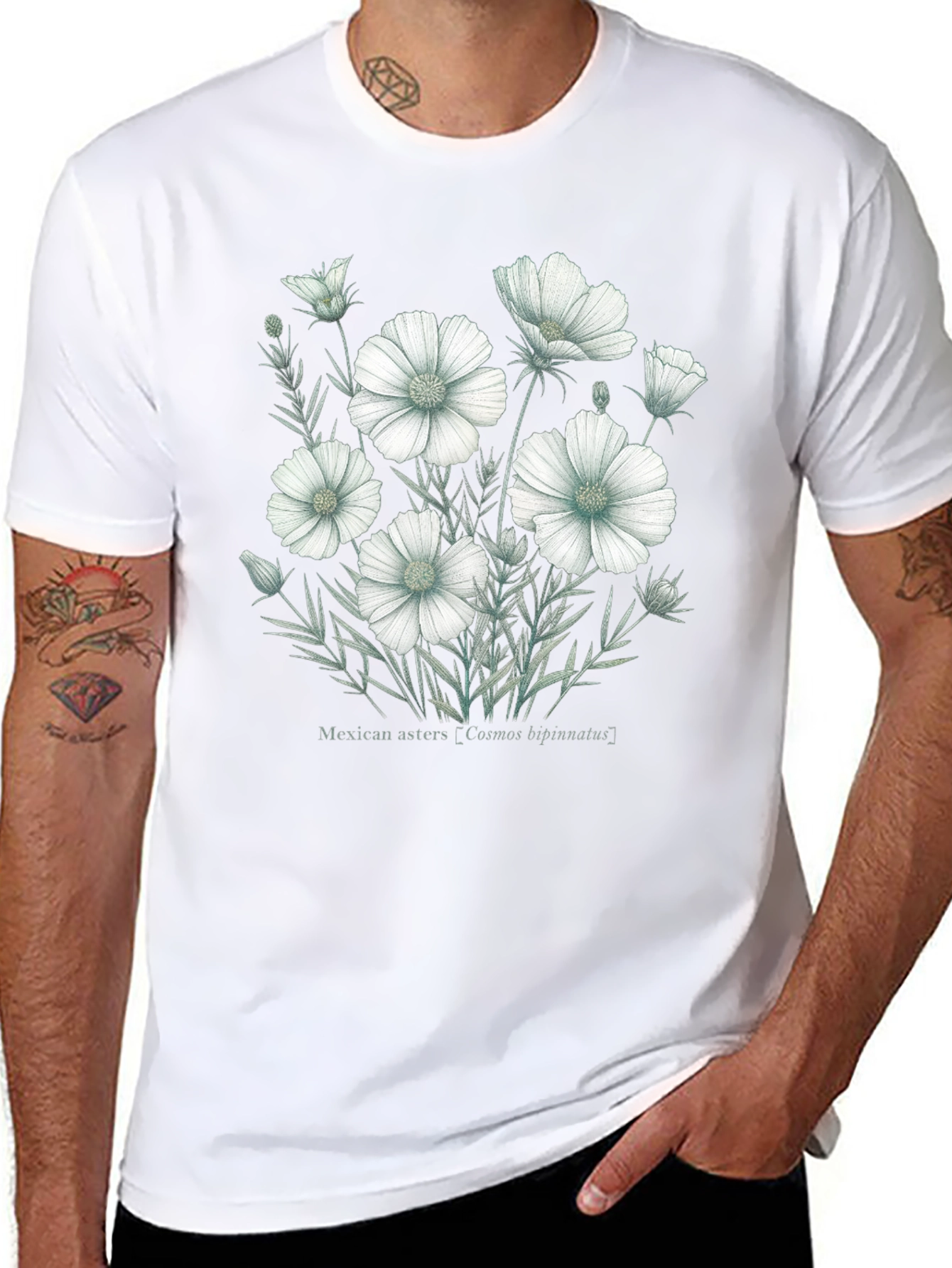 Floral Graphic T-Shirt - Cosmos bipinnatus