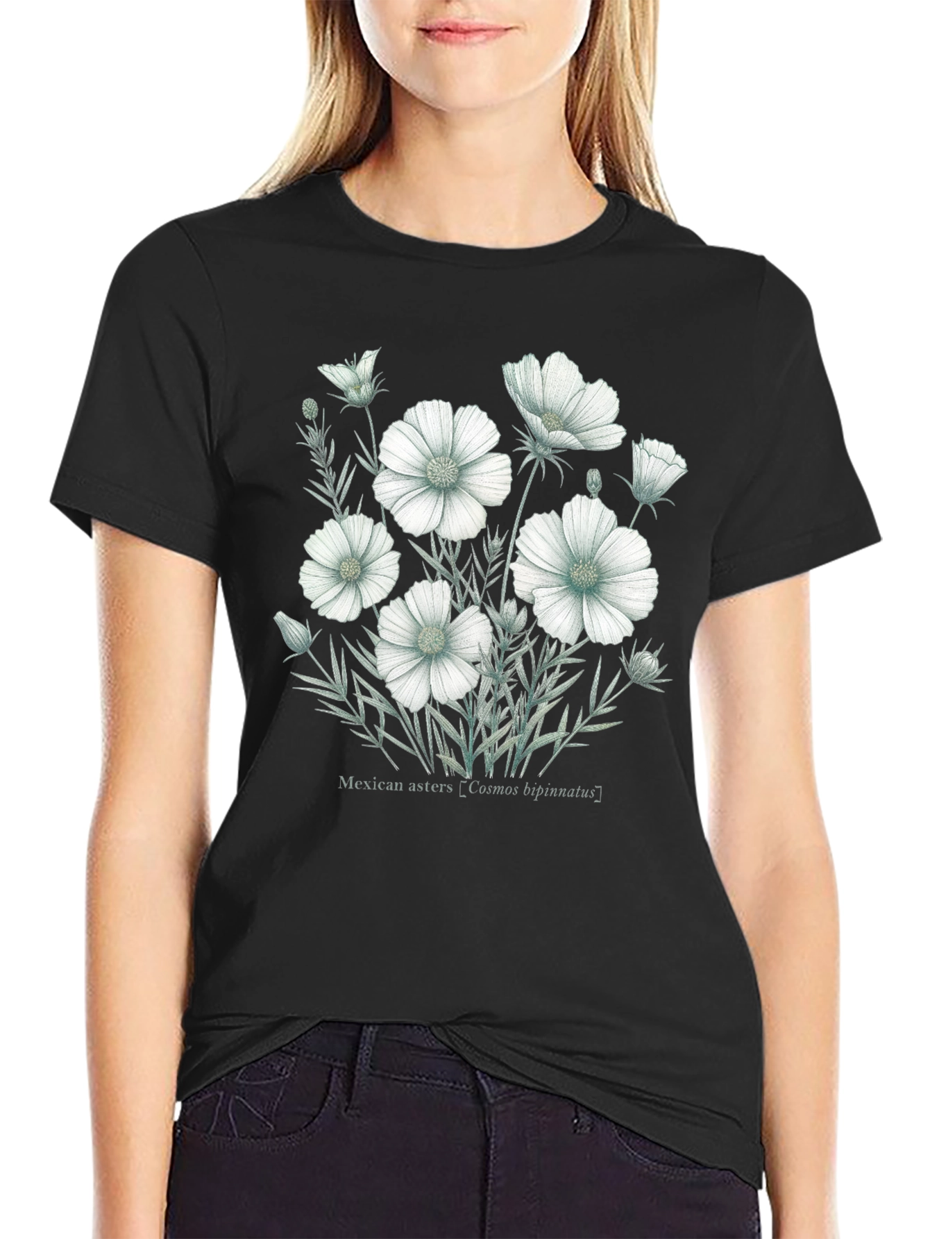 Floral Graphic T-Shirt - Cosmos bipinnatus