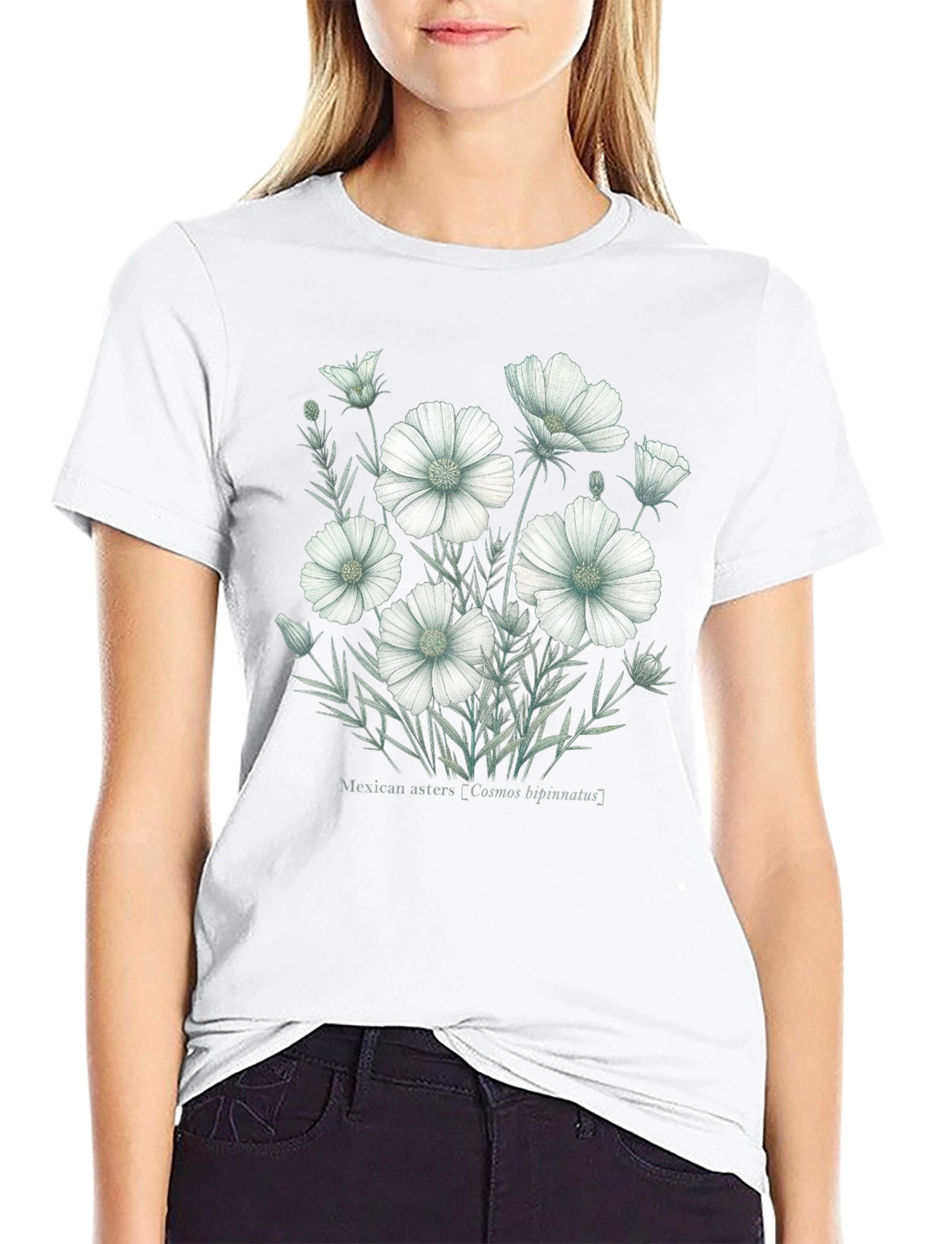 Floral Graphic T-Shirt - Cosmos bipinnatus