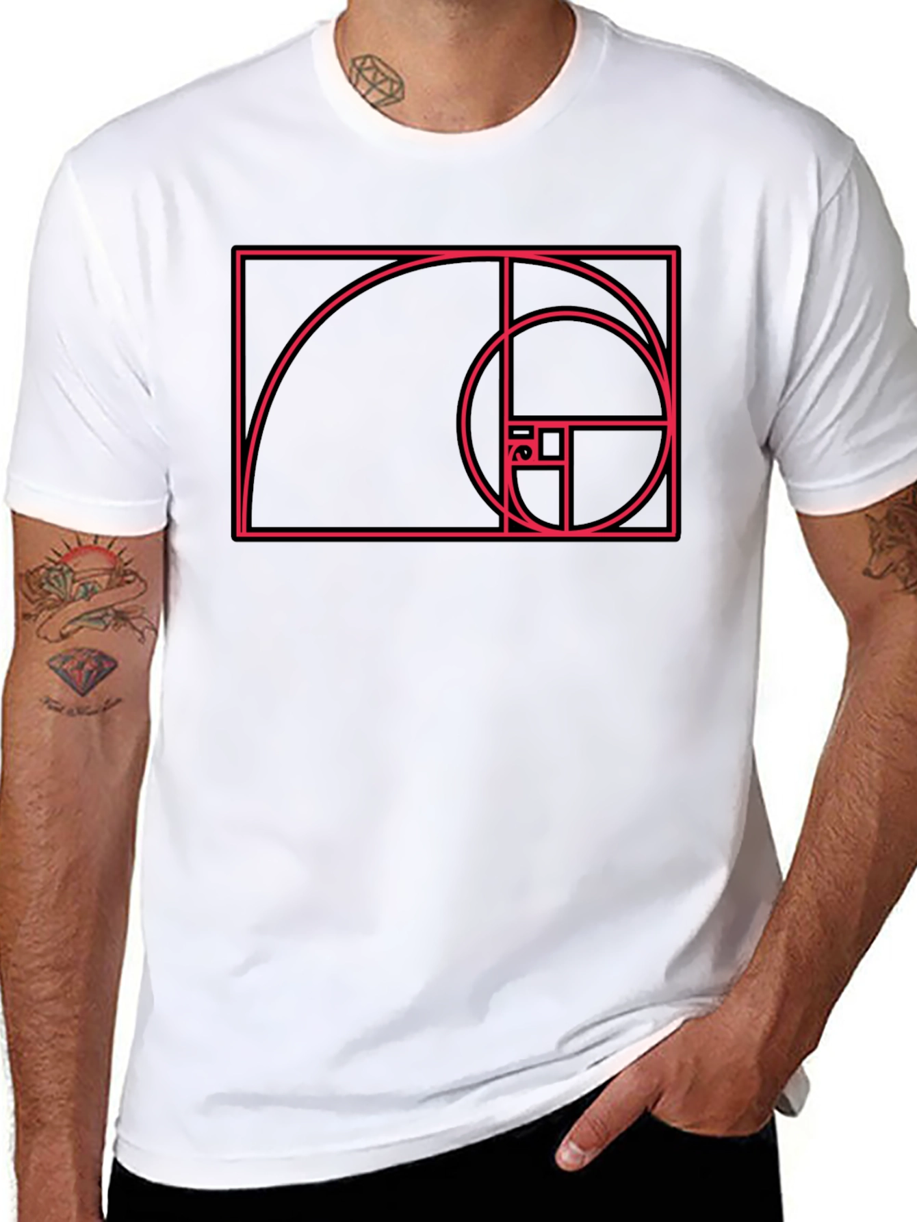 Golden Ratio Graphic Tee - Stylish Fibonacci Spiral Design