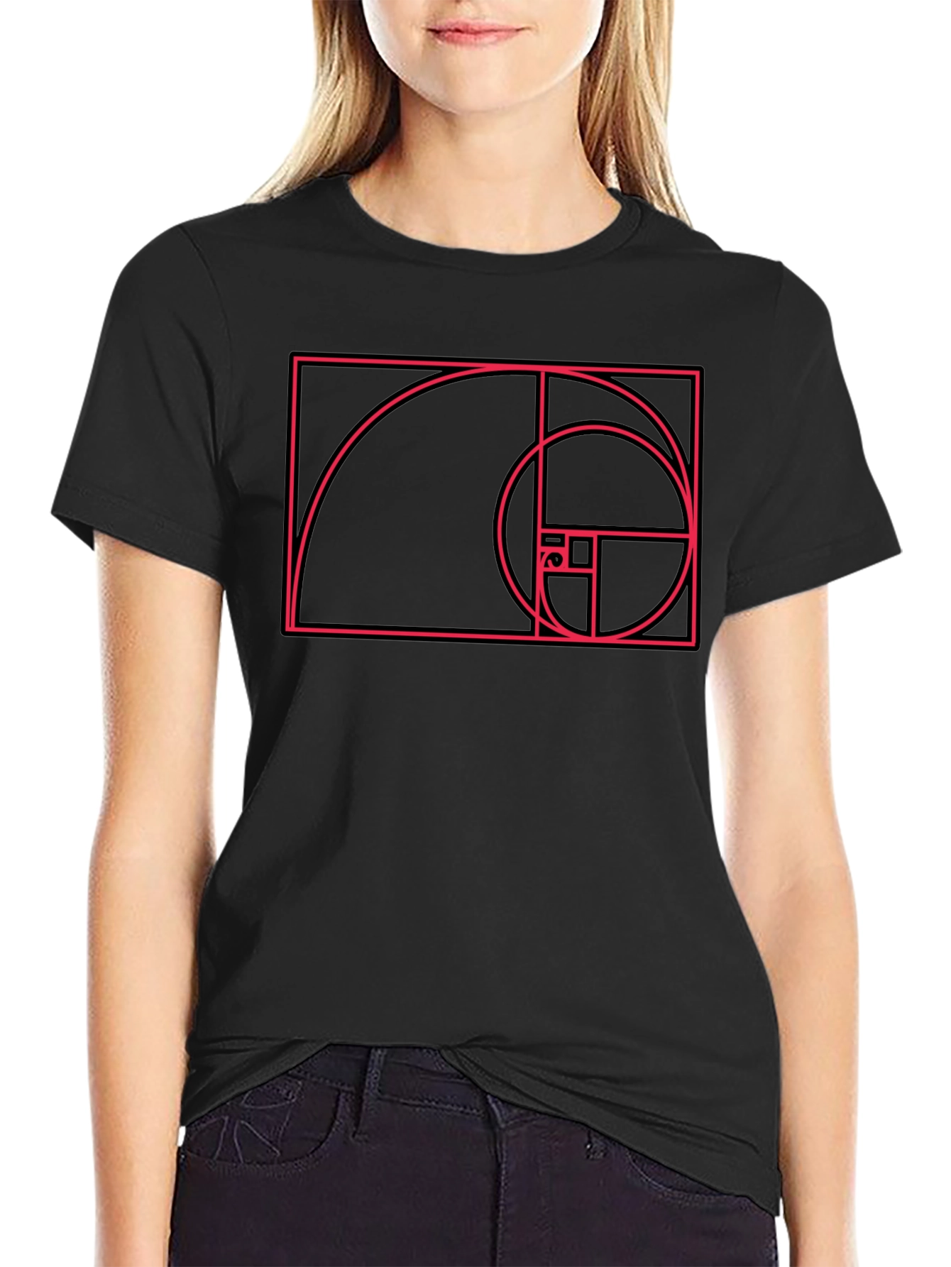 Golden Ratio Graphic Tee - Stylish Fibonacci Spiral Design