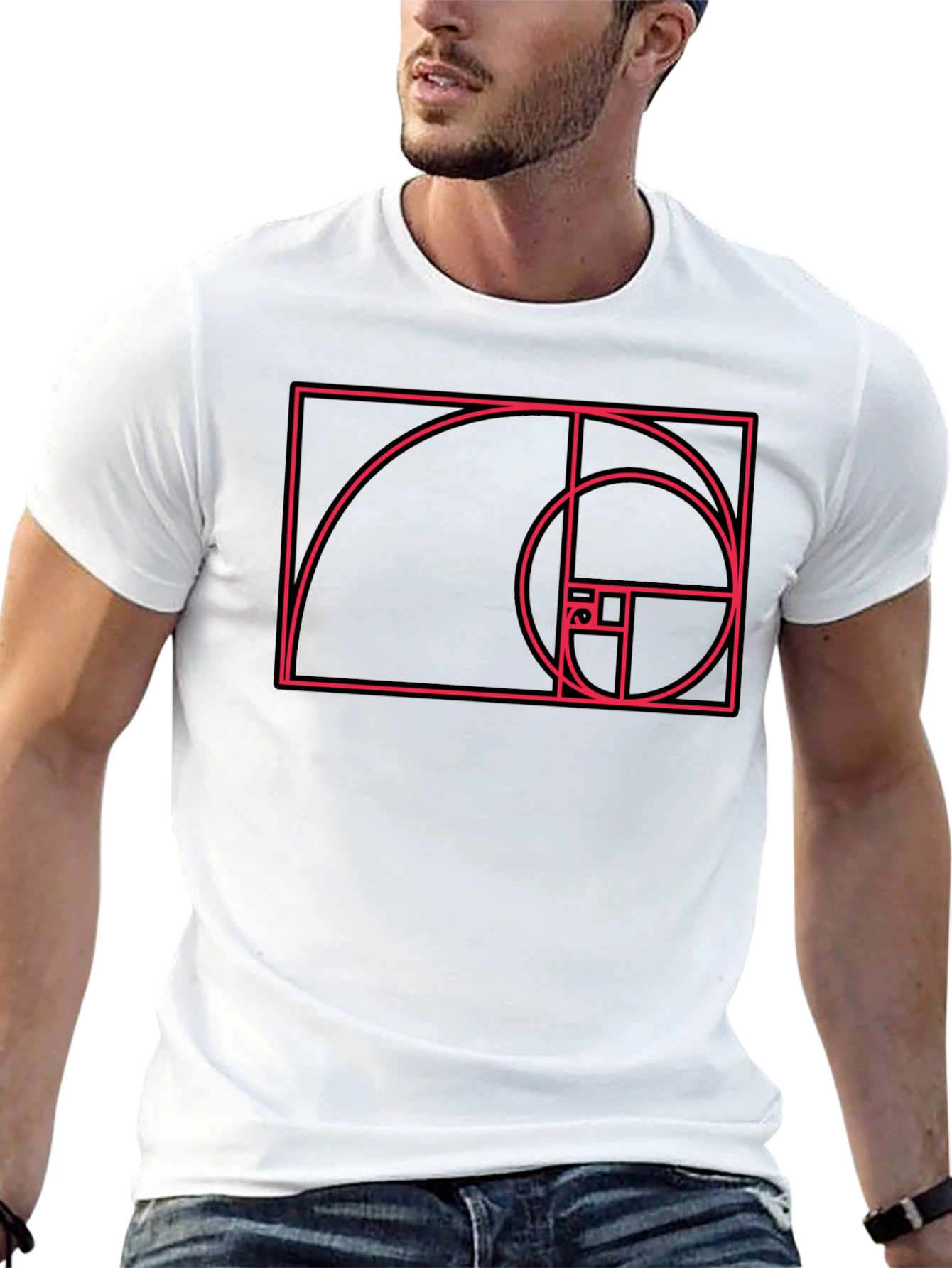 Golden Ratio Graphic Tee - Stylish Fibonacci Spiral Design