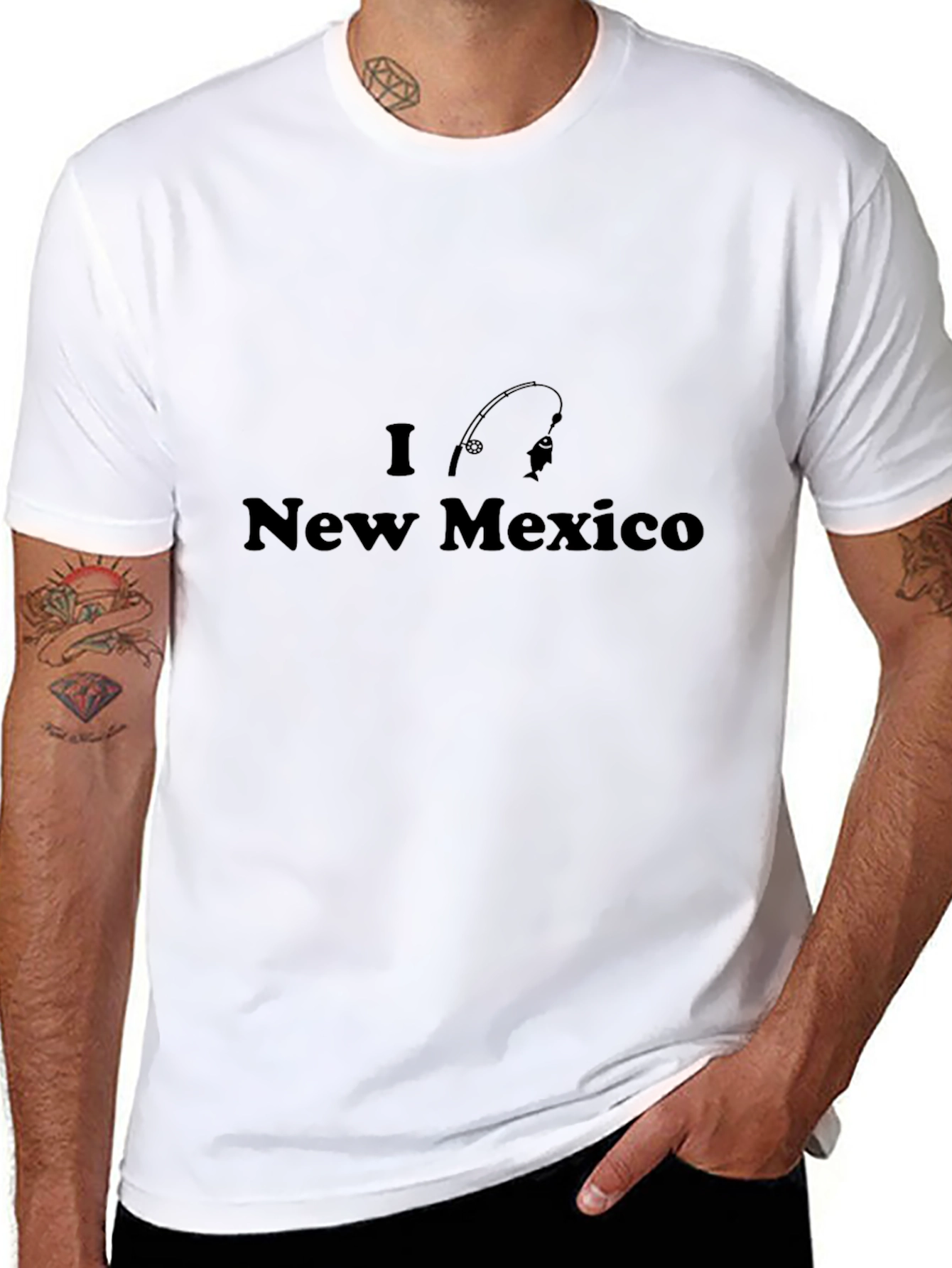I Love New Mexico Fishing Black T-Shirt