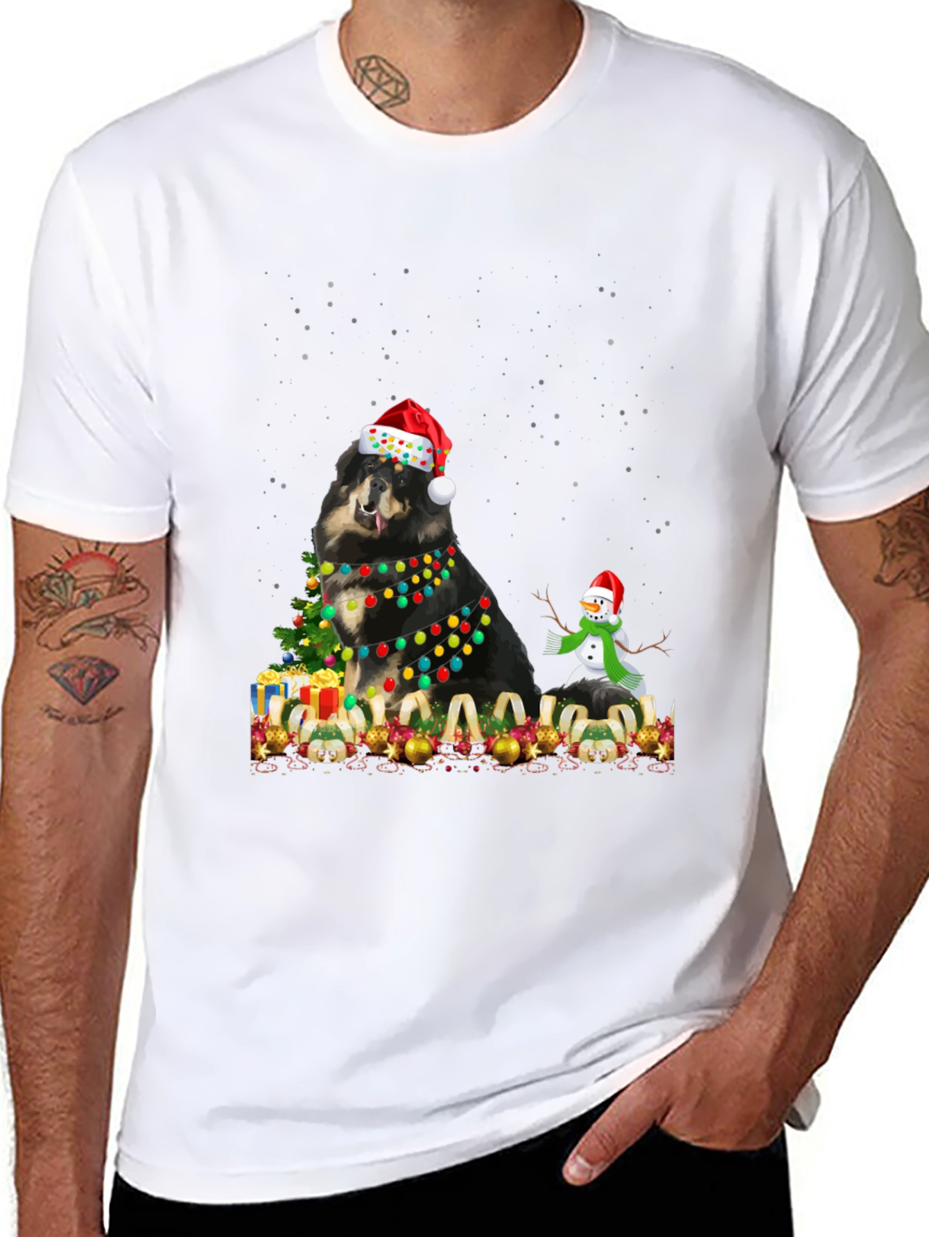 Festive Dog Christmas T-Shirt