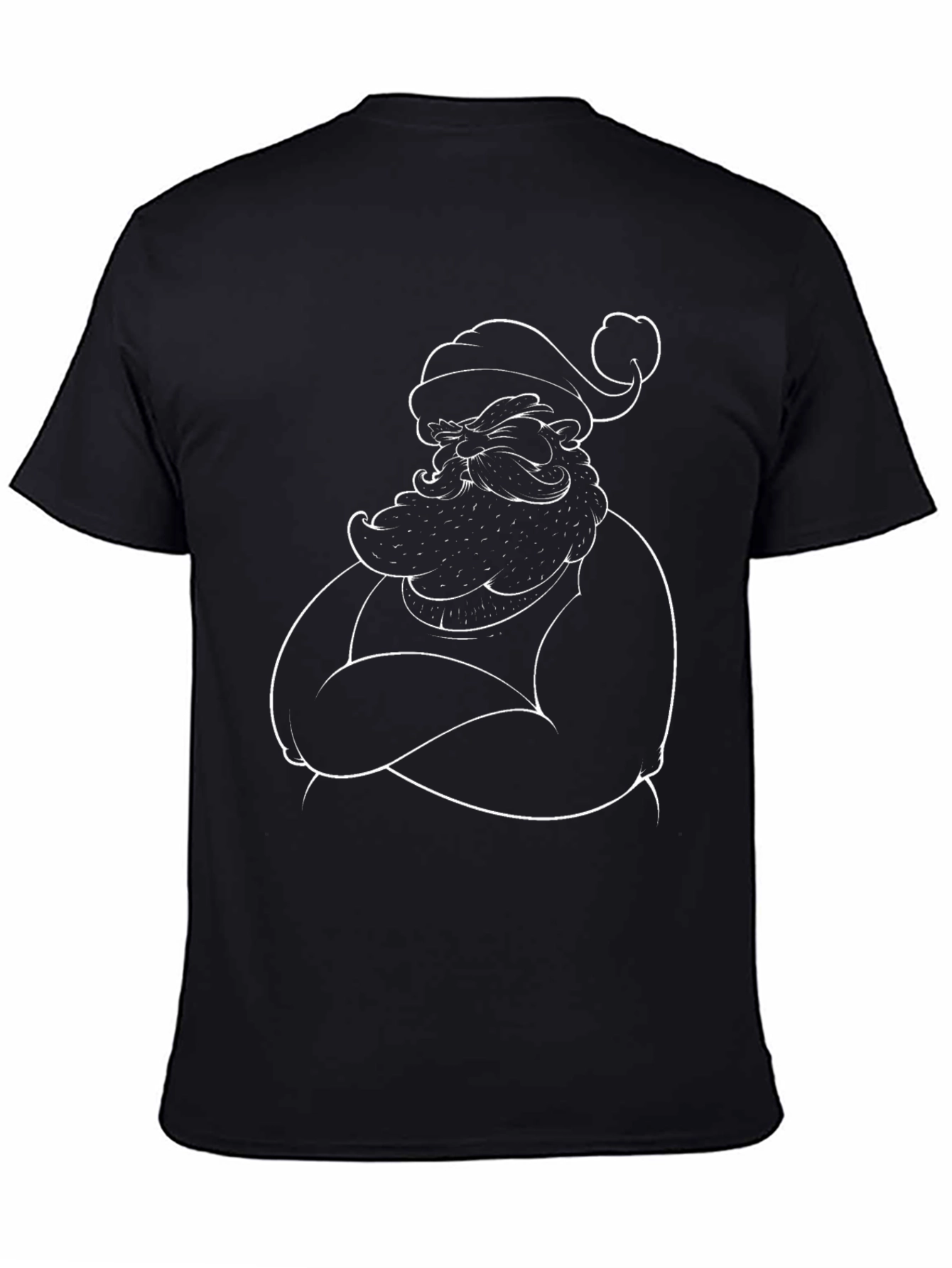 Black Santa Claus Graphic Tee - Holiday Style