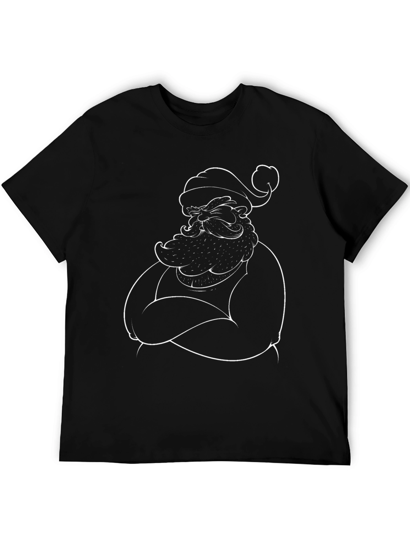 Black Santa Claus Graphic Tee - Holiday Style
