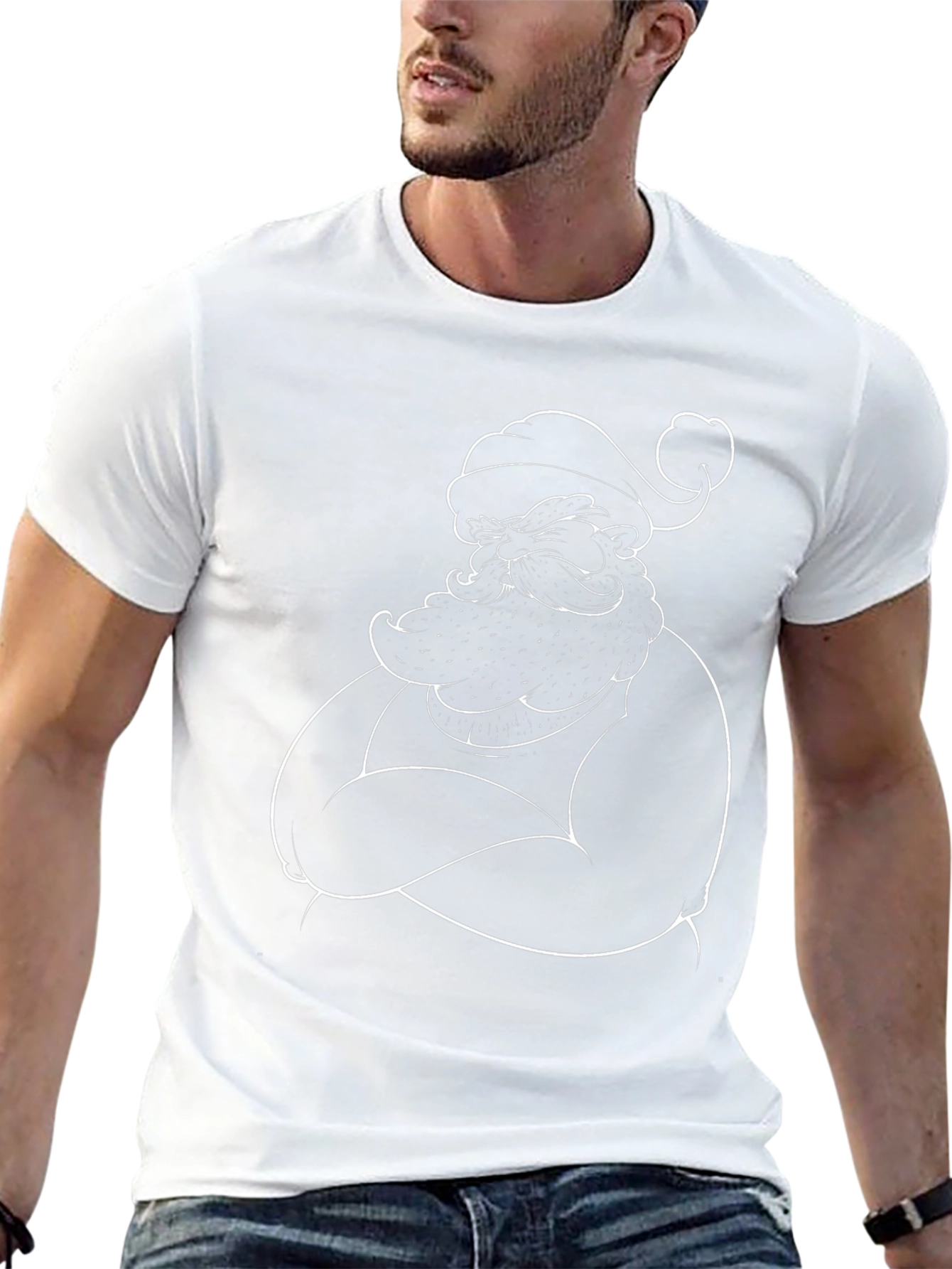 Black Santa Claus Graphic Tee - Holiday Style
